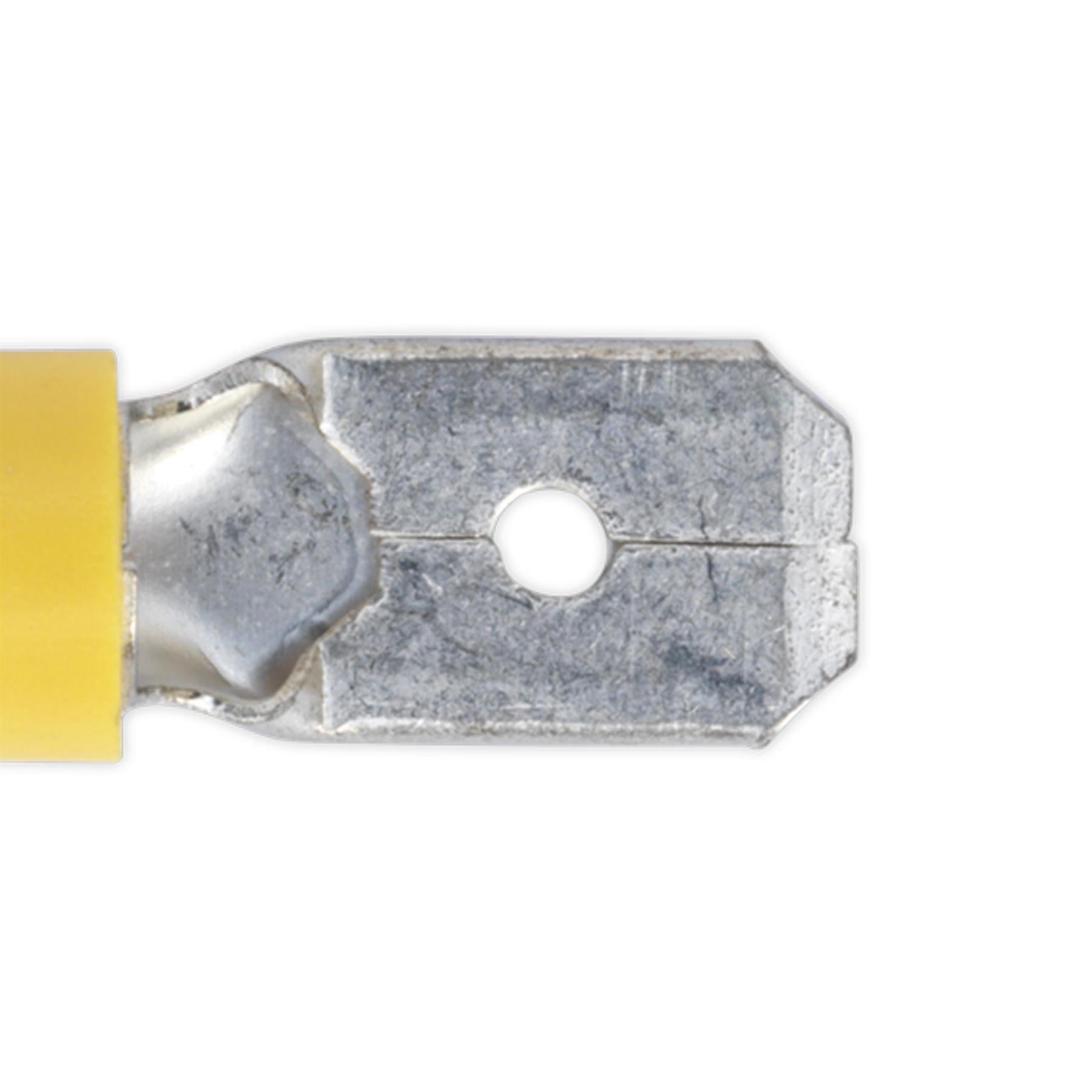 Sealey Push-On Terminal 6.3mm Male Yellow Pack of 100