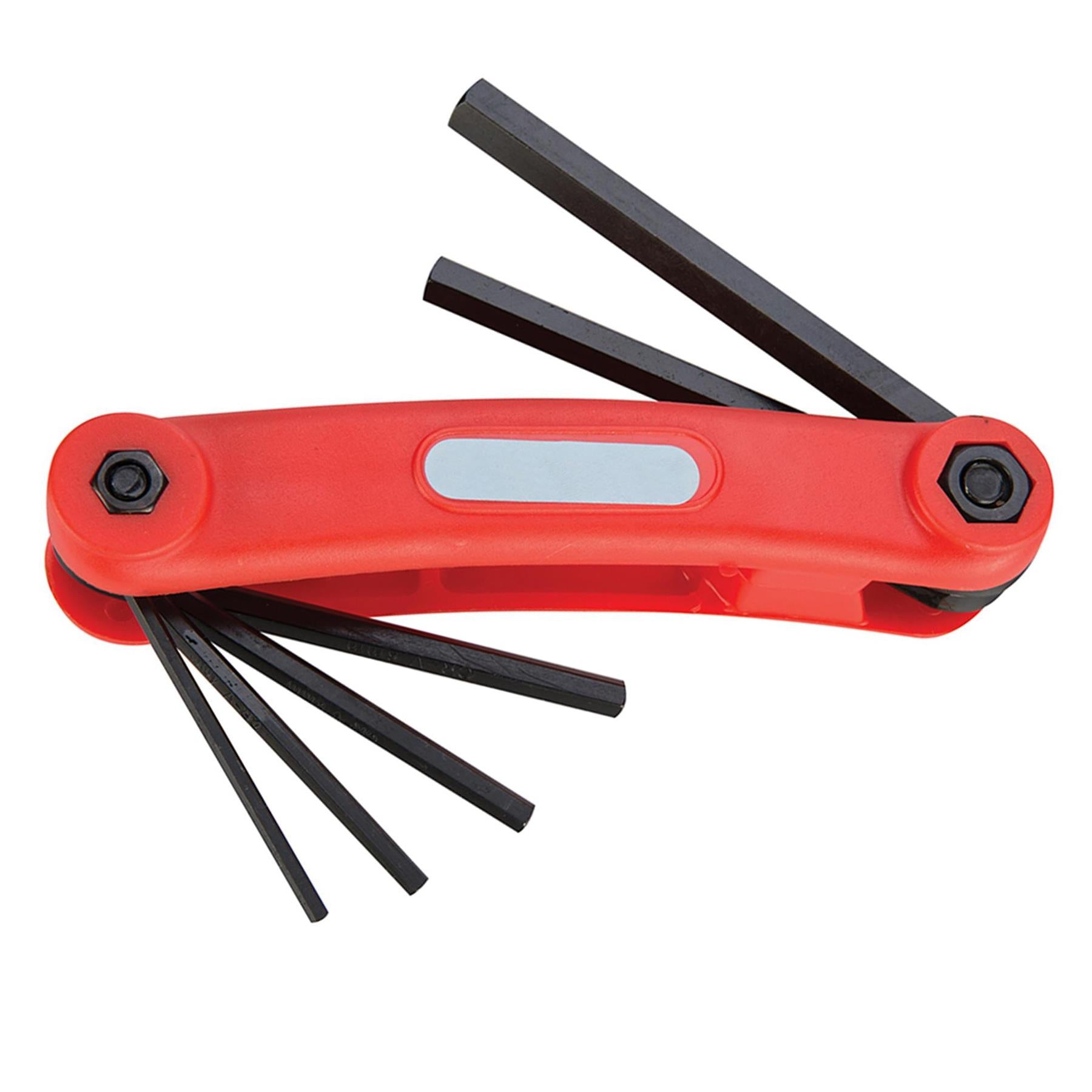 7Pce Hex Key Metric Tool 2.5mm - 10mm Chrome Vanadium With Rigid Plastic Handle