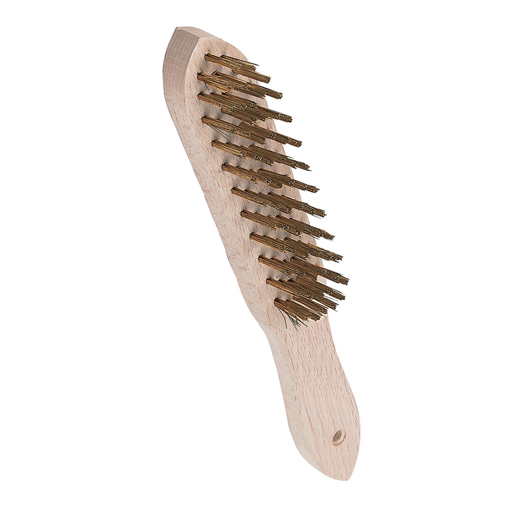 Brassed Wire Brush 4 Row Removing Rust Scale Surface Preparation Cleaning Garage