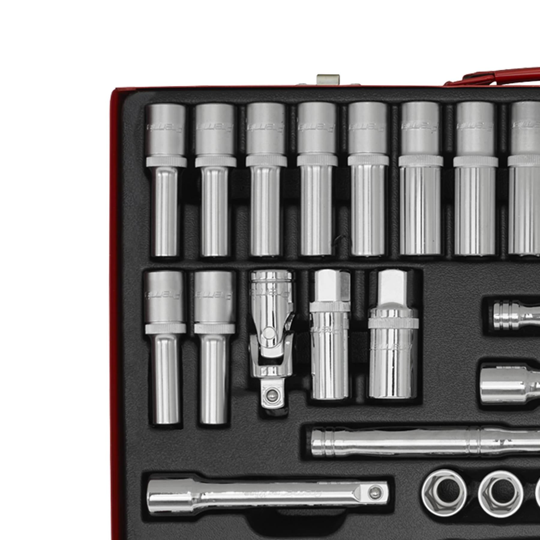 Sealey Socket Set 46pc 1/2"Sq Drive 6pt WallDrive - Metric