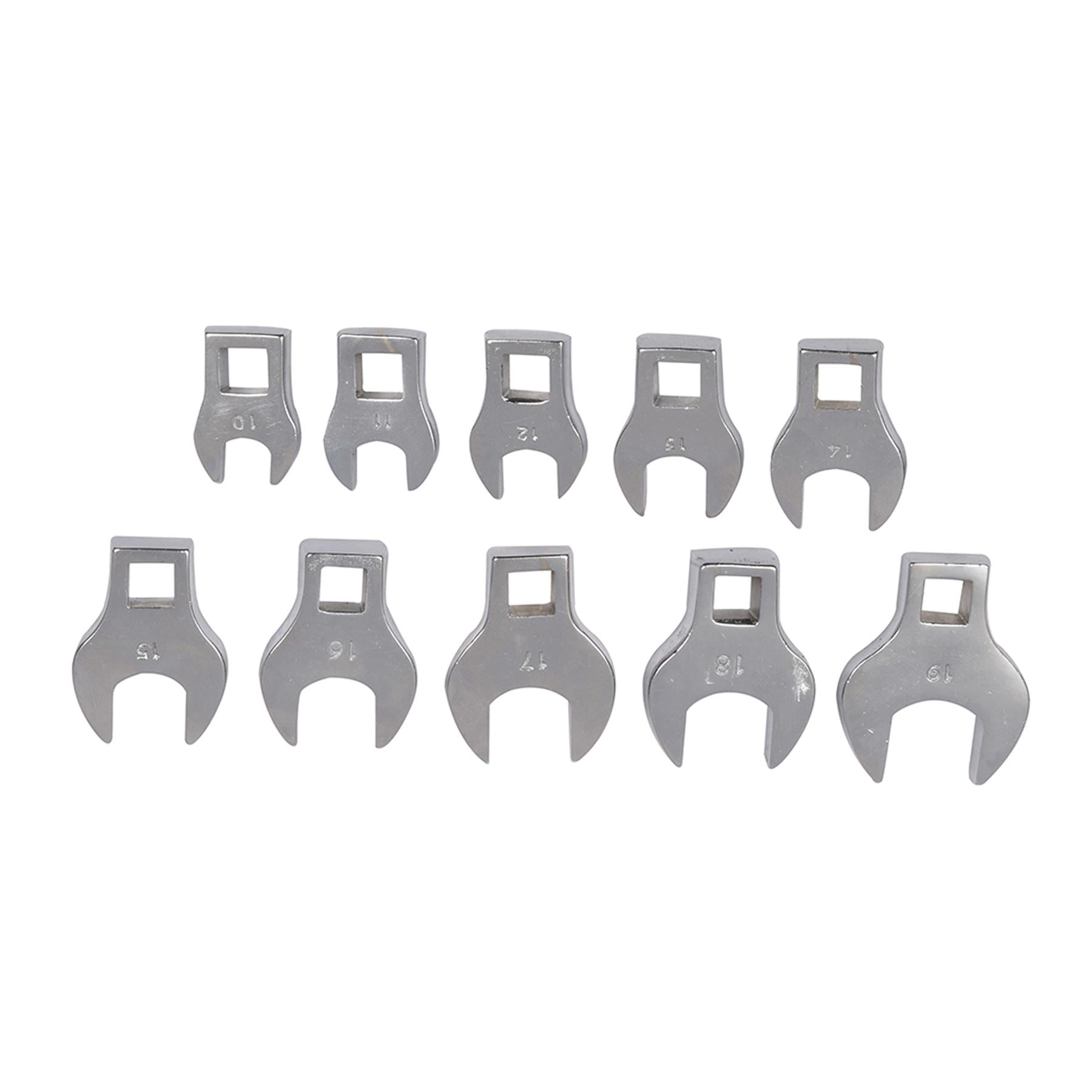 10-19mm Crows Foot Spanner Set 10pce Supplied In A Plastic Storage