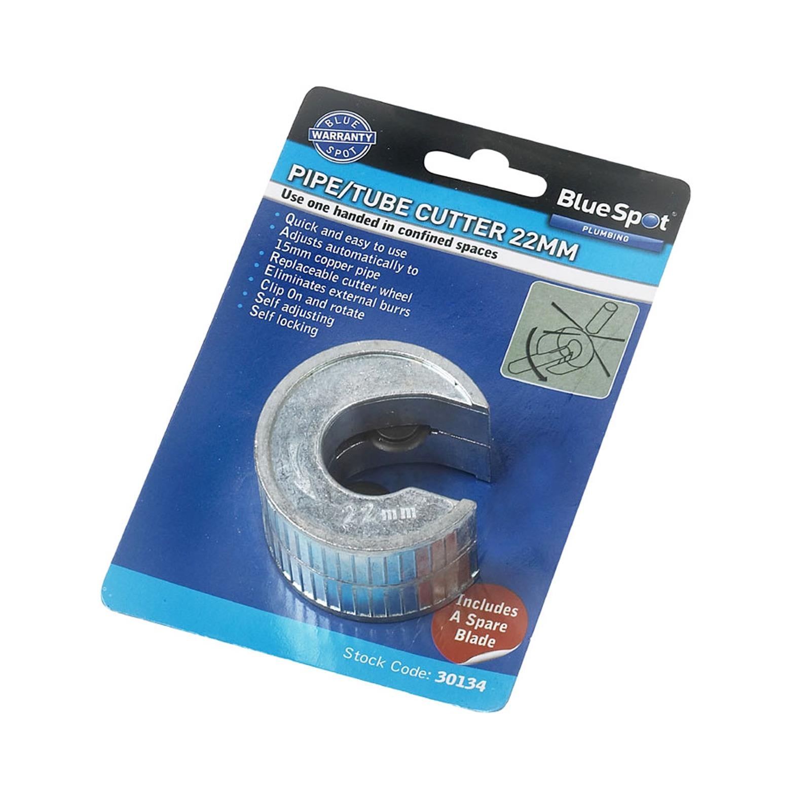BlueSpot Heavy Duty 22mm Pipe And Tube Cutter With Extra Blade Self Lock New