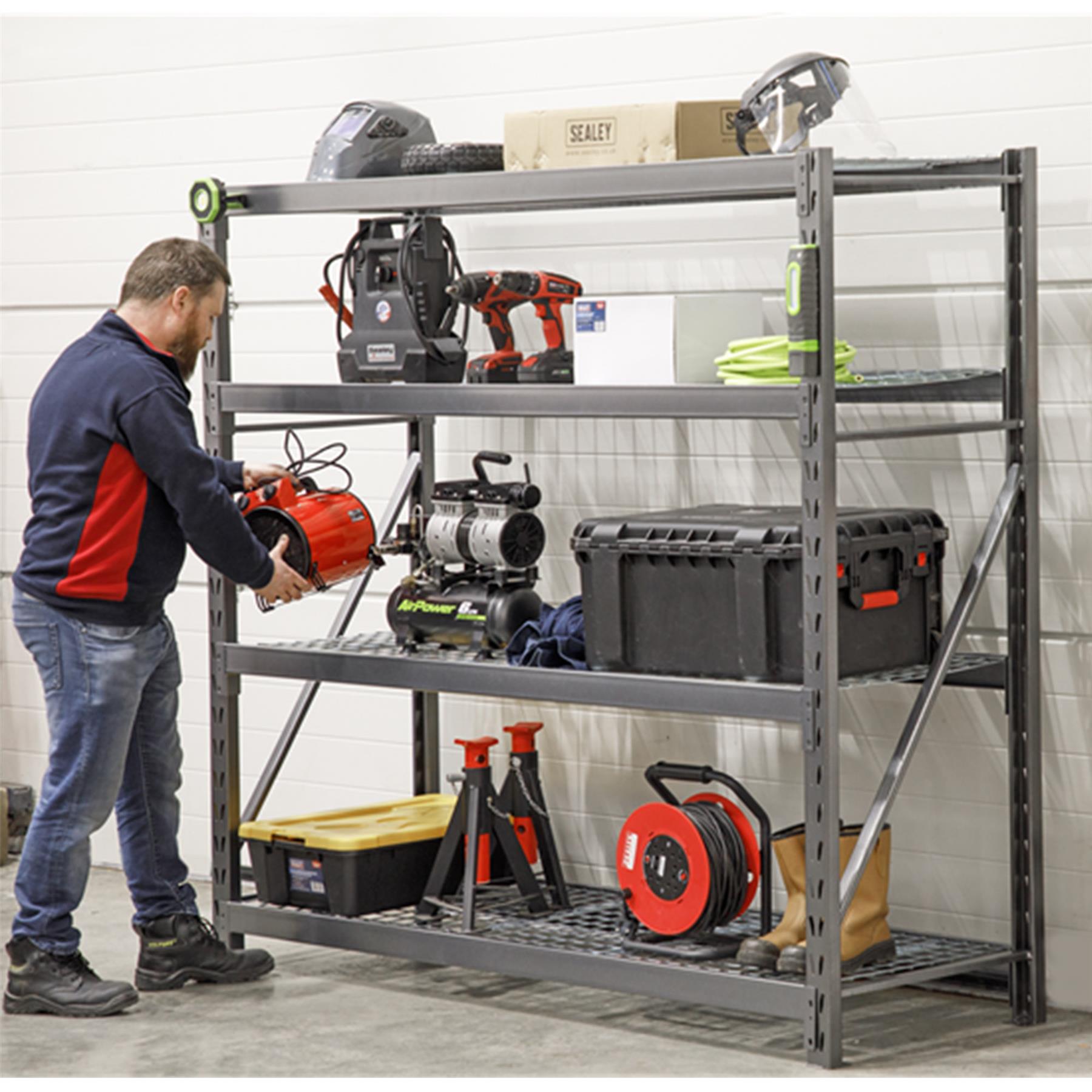 Sealey HD Racking Unit with 4 Mesh Shelves 640kg Cap/Level
