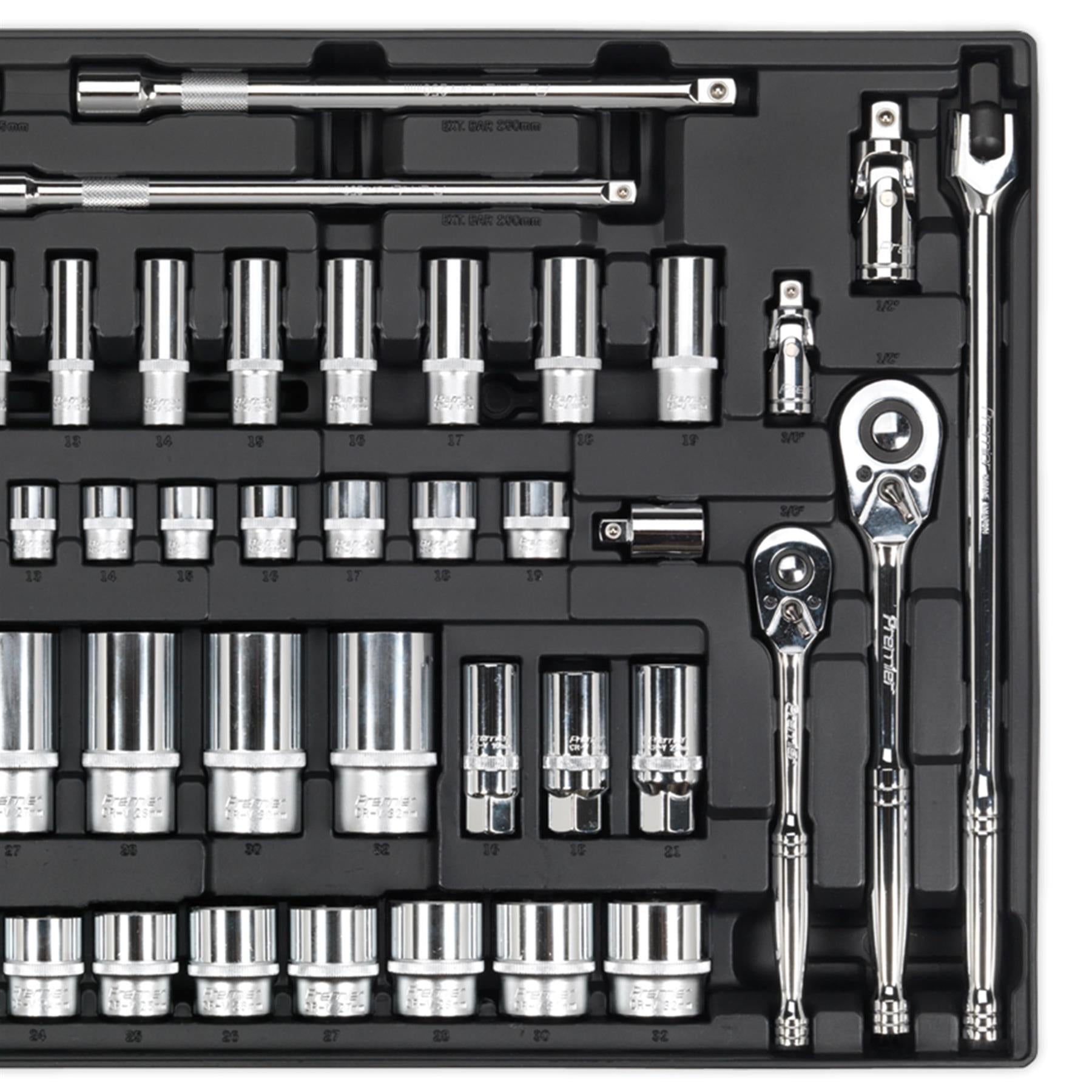 Sealey Tool Tray with Socket Set 55pc 3/8" & 1/2"Sq Drive