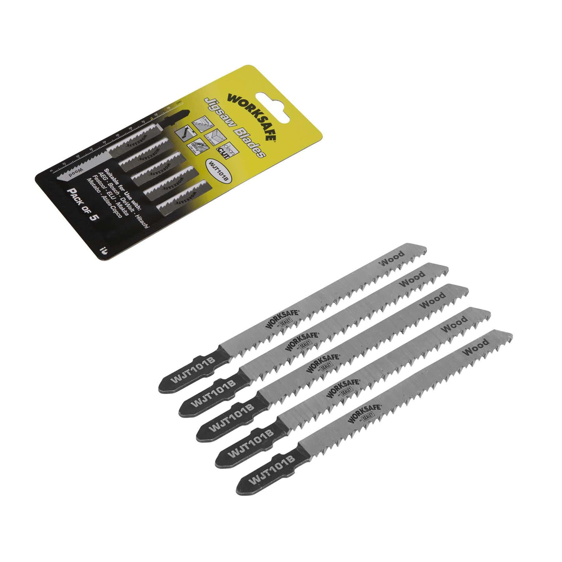 Sealey Jigsaw Blade Wood & Plastics 75mm 10tpi - Pack of 5