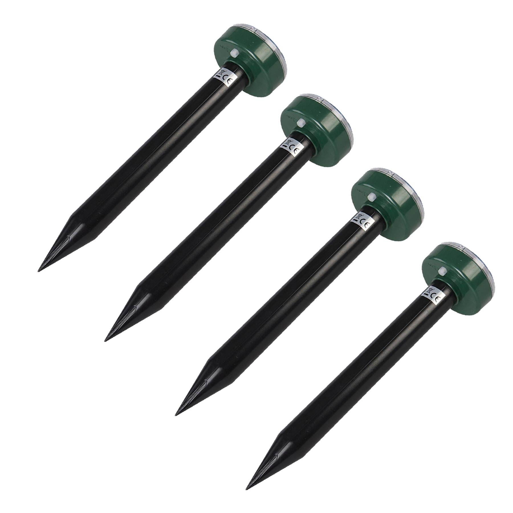 Solar Powered Garden Sonic Wave Mole Repeller Repellent 4 Pcs