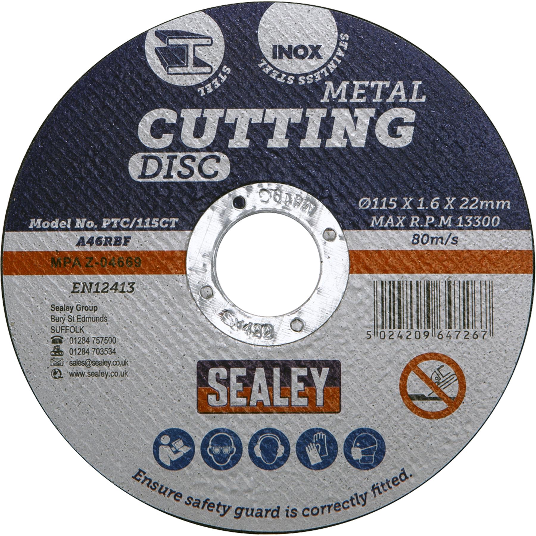 Sealey Cutting Disc 115 x 1.6mm 22mm Bore PTC/115CT
