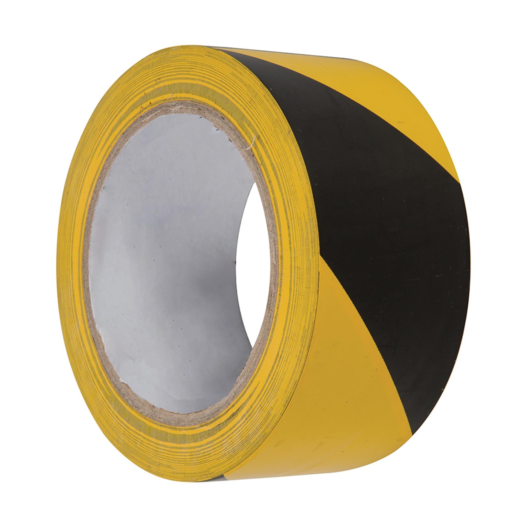 Hazard Tape 50mm X 33M Black/Yellow Pvc Carrier & Rubber Adhesive Solvent Resist