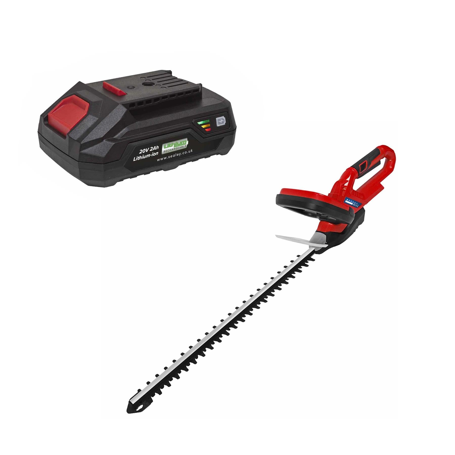 Sealey 20V Cordless Hedge Trimmer with 2Ah Battery + Fast Charger