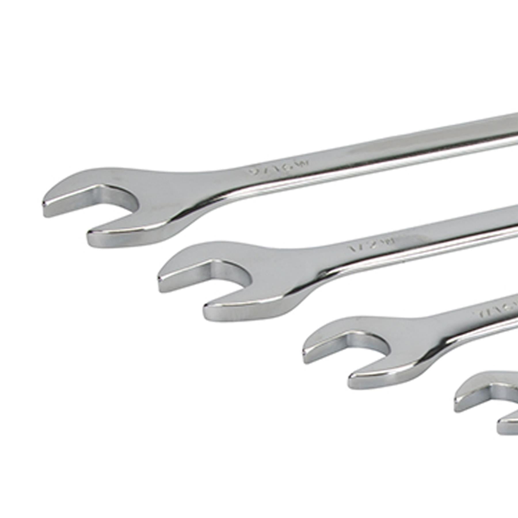 8 Piece CRV Whitworth Combination Spanner Set Handle Finish Mirror Polished