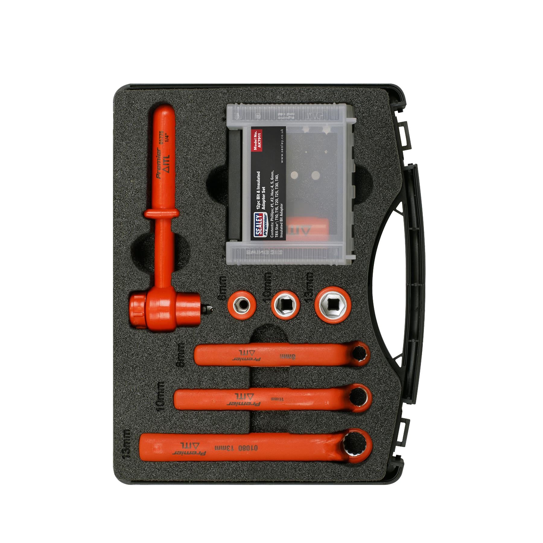 Sealey Hybrid & Electric Vehicle Battery Tool Kit 19pc Chrome Vanadium Steel Sockets