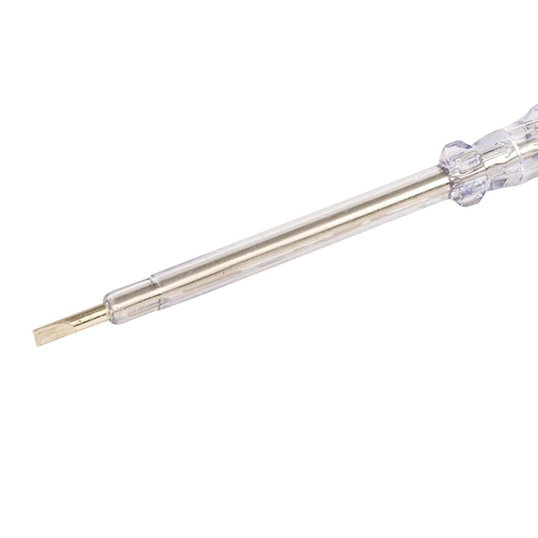 Mains Tester - 100 - 250V Ac 15mm Tip Length 190mm Metal Earth Stud Handle