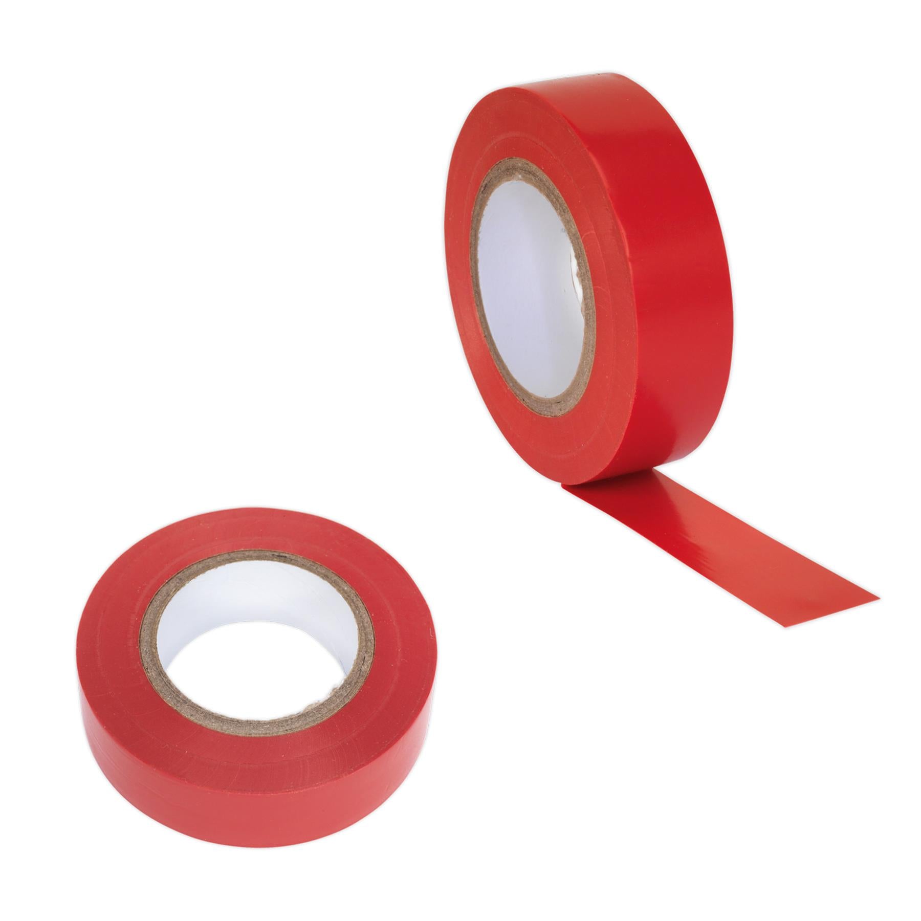 Sealey PVC Insulating Tape 19mm x 20m Red Pack of 10