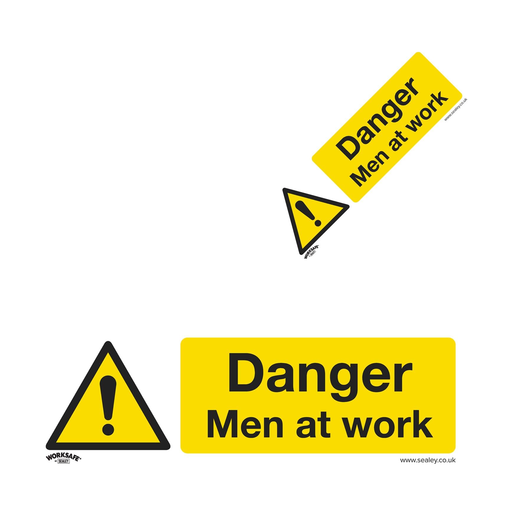 Sealey Safety Sign - Danger Men At Work - Rigid Plastic-Pack of 10