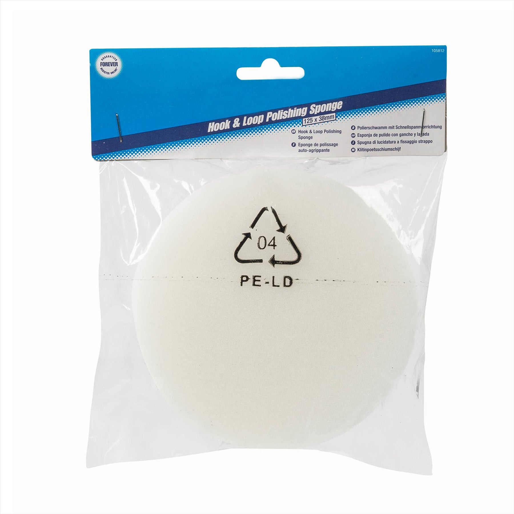 Hook & Loop Foam Polishing Head 180 X 38mm - Polishing Head Sponge New