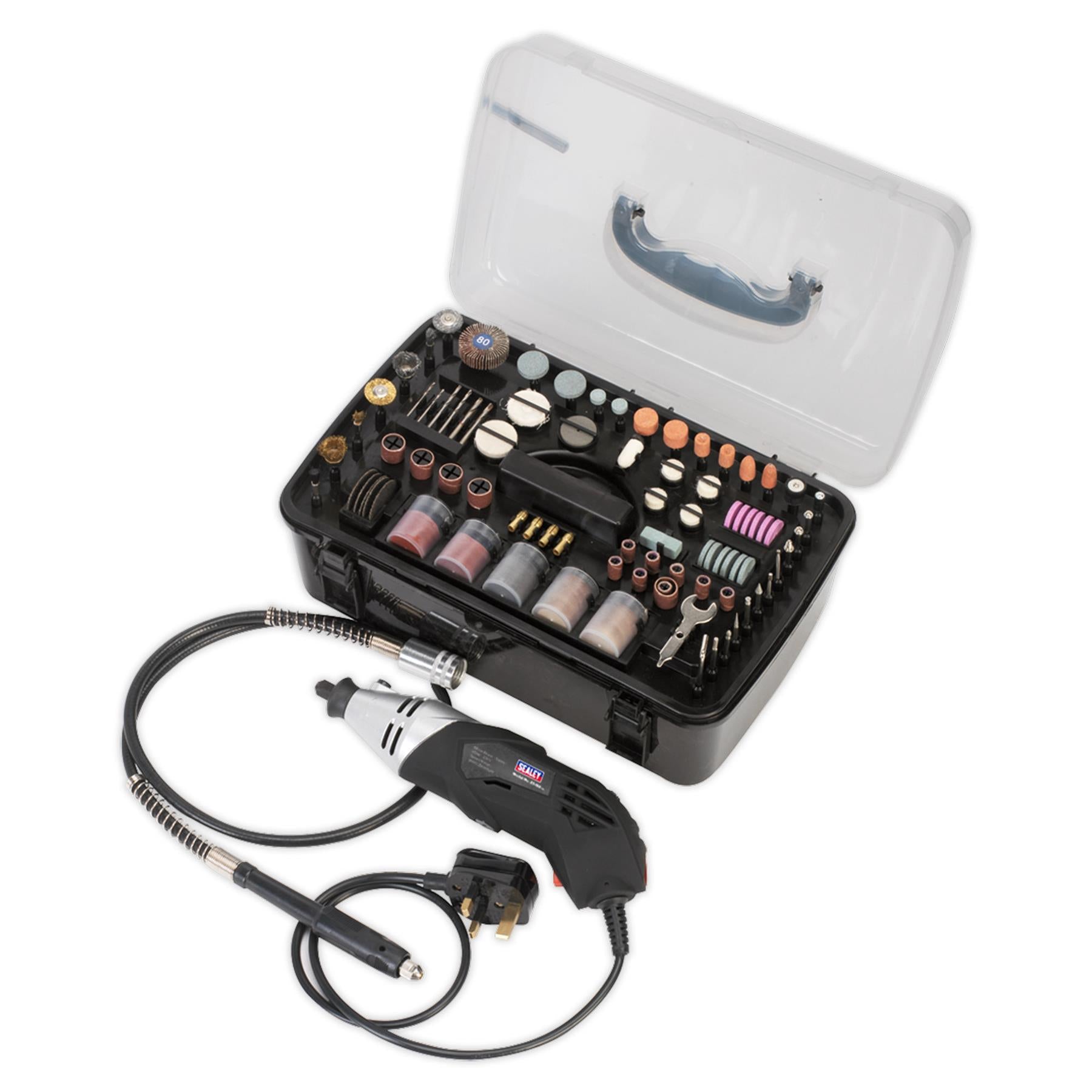 Sealey Multi-Purpose Rotary Tool And Engraver Kit 219pc 230V - Dremel