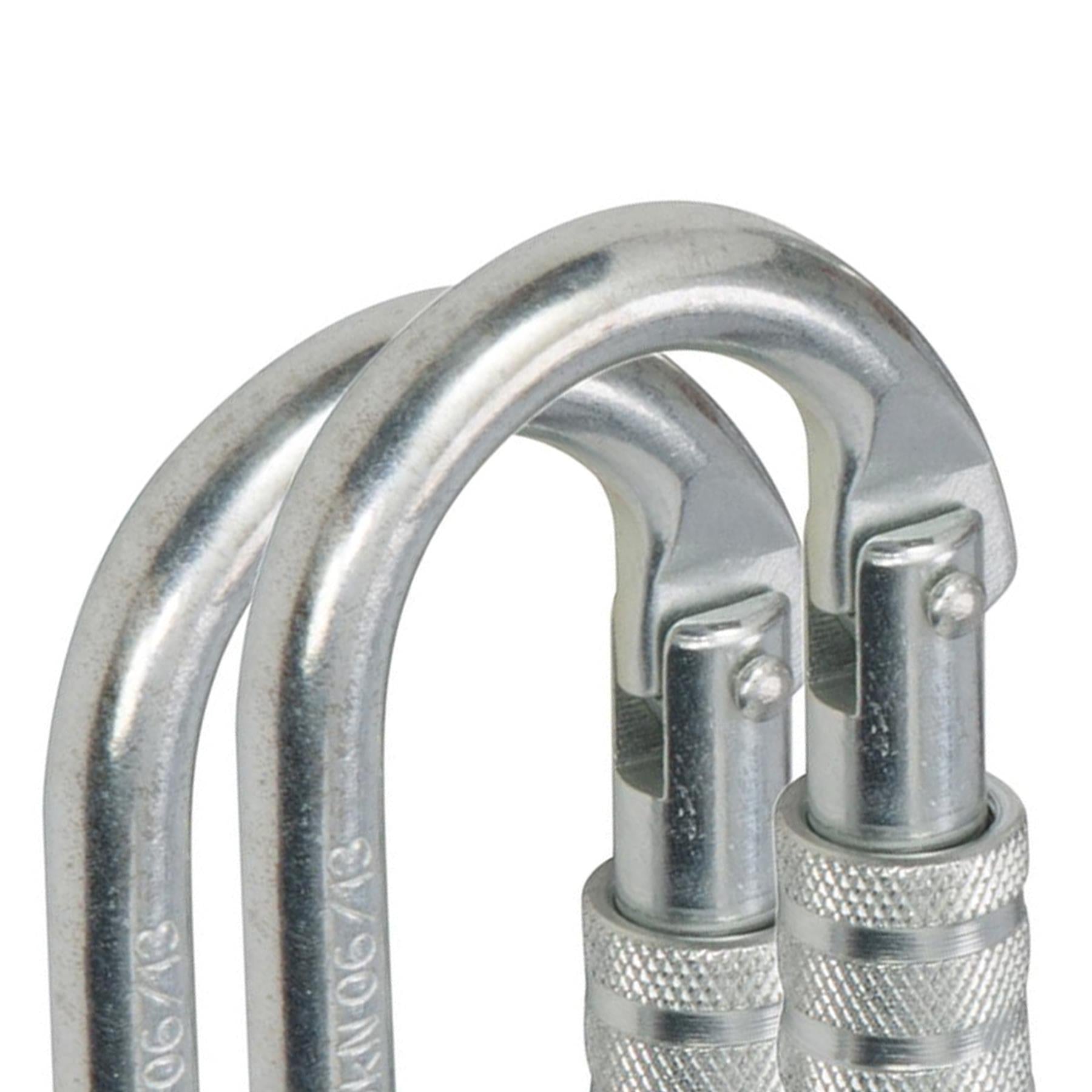 2 x Screw Lock Carabiner Karabiner Clip Hook Heavy Duty Scaffold Climbing 25kn
