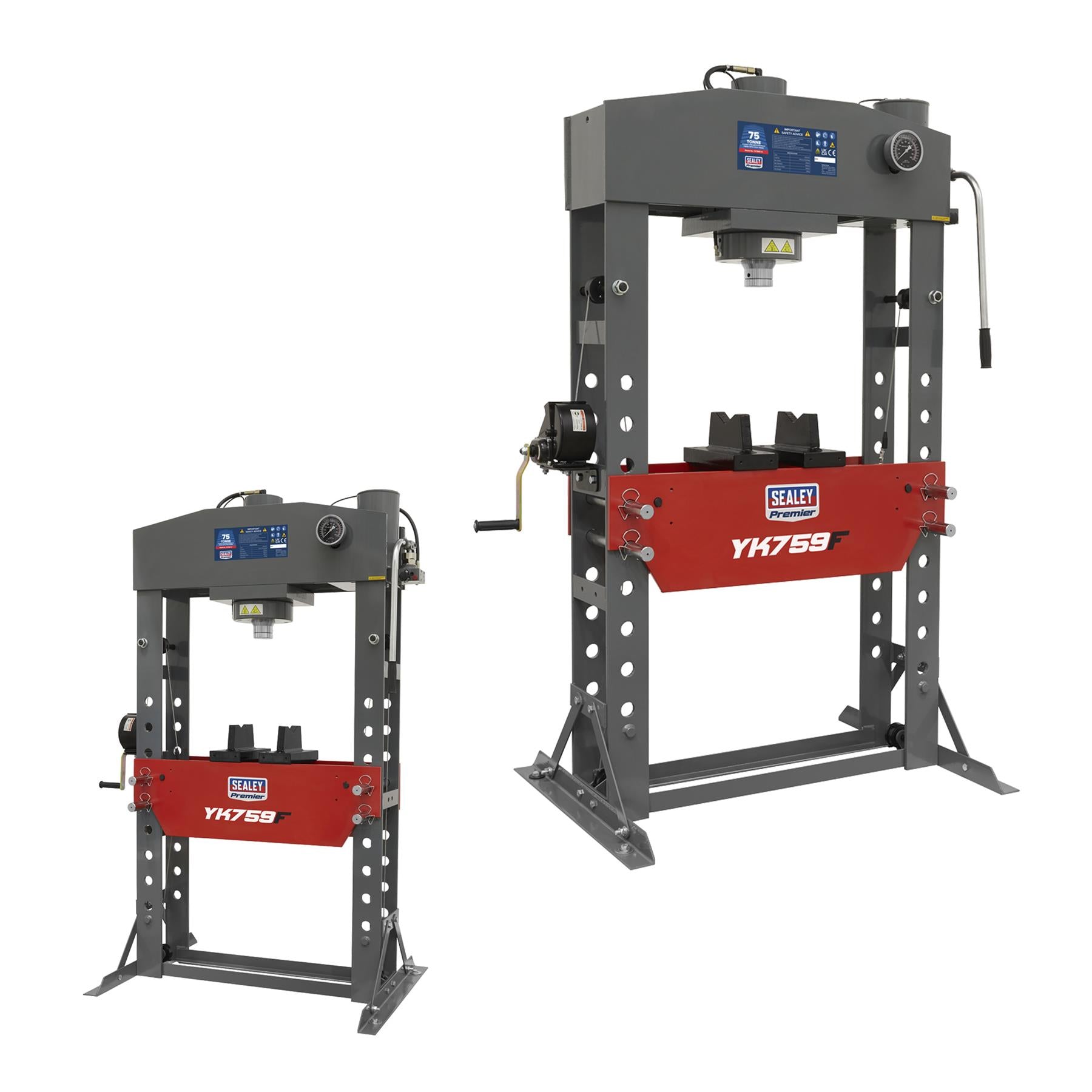 Sealey Hydraulic Press 75tonne Floor Type Steel Frame & Flat Pressing Plate