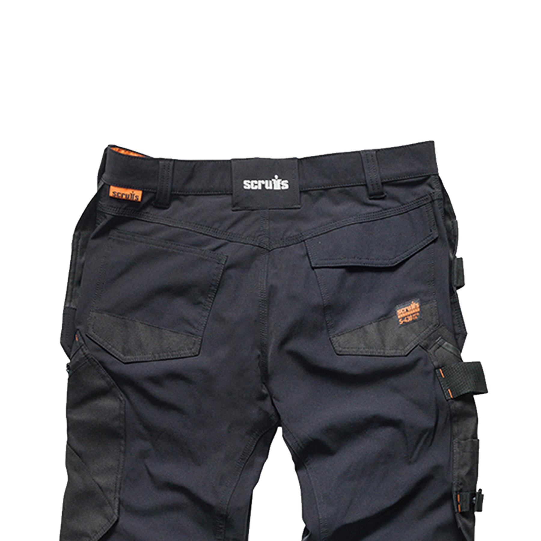 Scruffs Black Flex Work Flexible Slim Fit Trousers - Pro Flex Plus Holster 38R