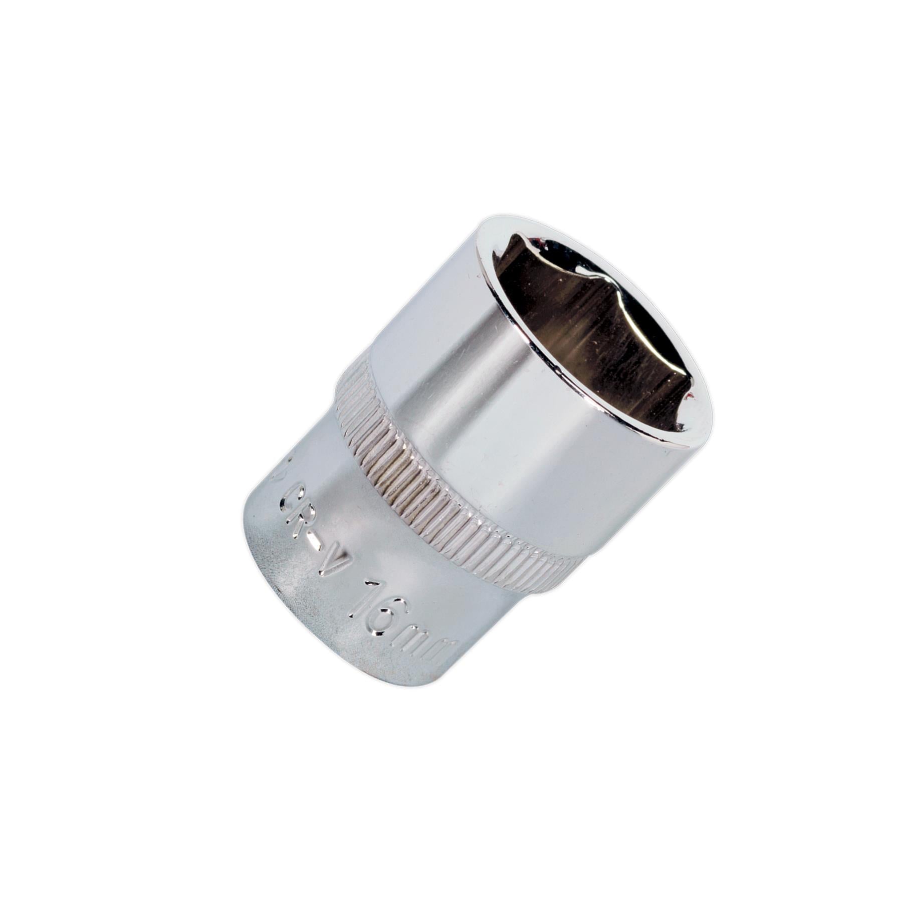 Sealey WallDrive Socket 16mm 3/8"Sq Drive Fully Polished