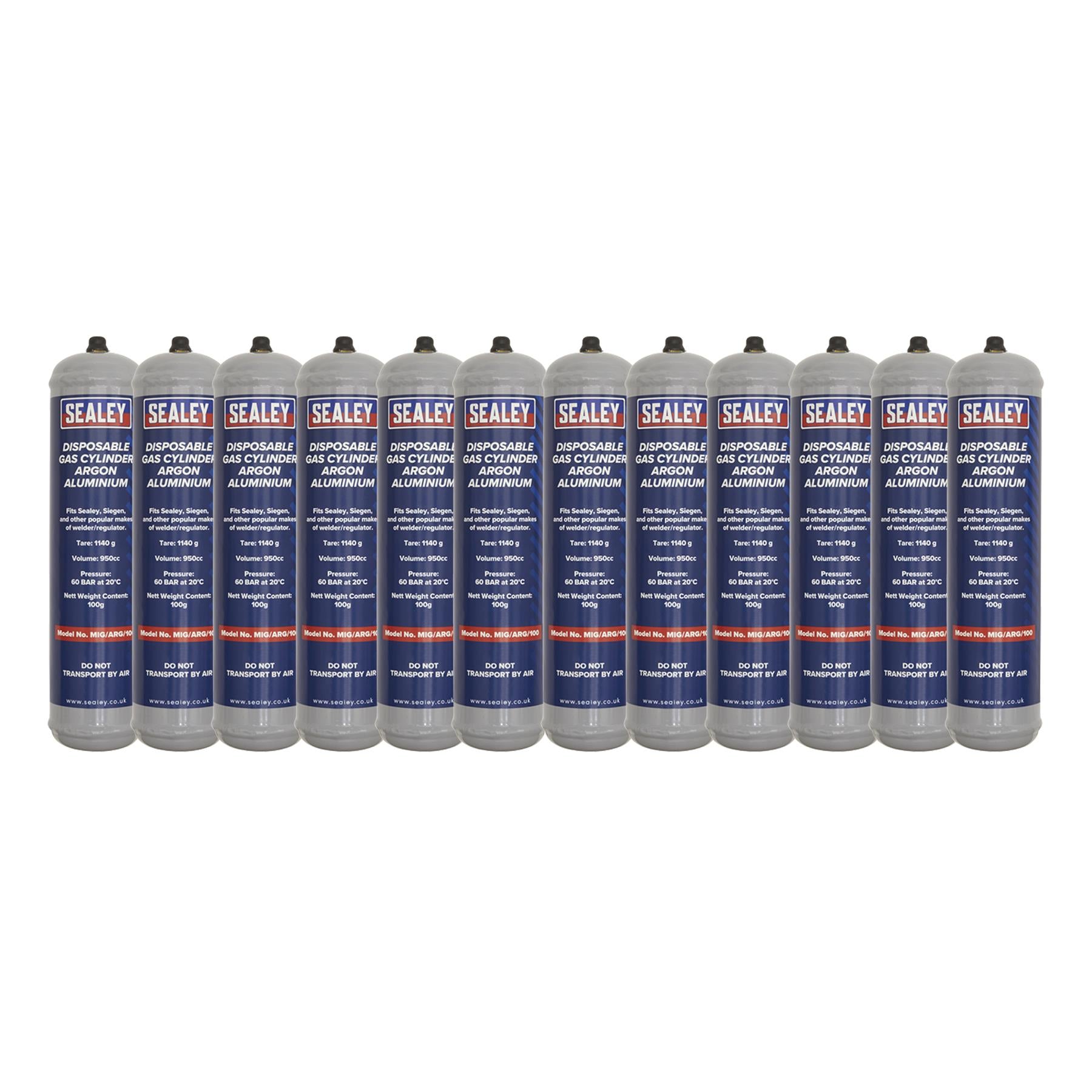 Sealey Gas Cylinder Disposable Argon 100g - Box of 12