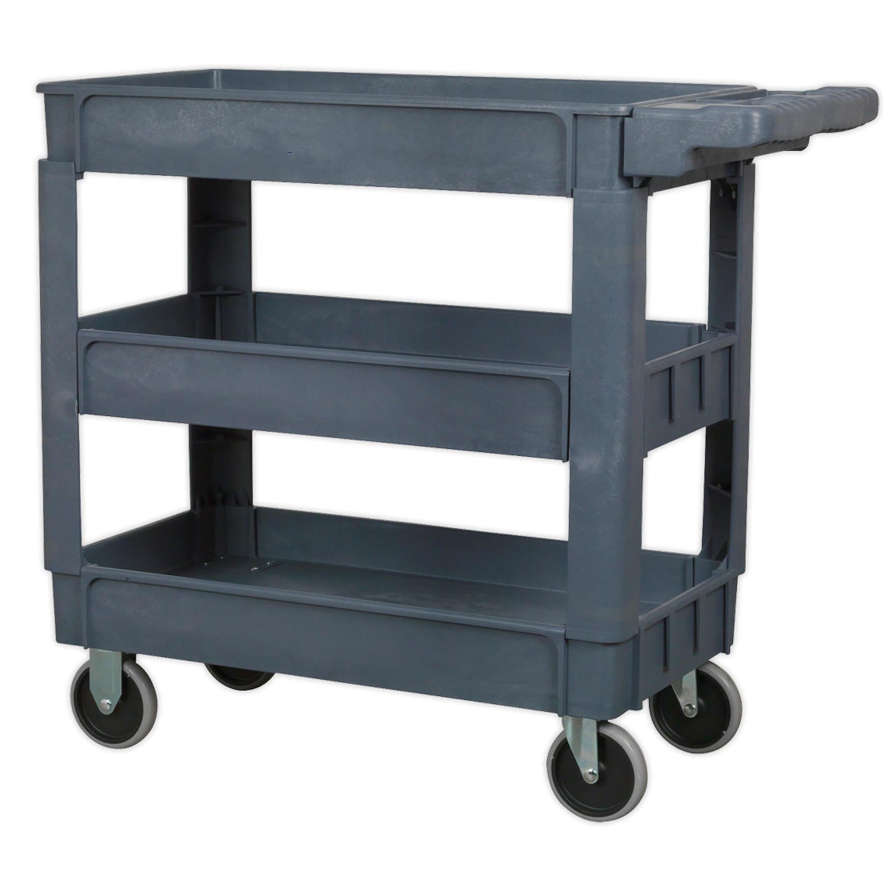 Sealey Trolley 3-Level Composite Heavy-Duty 83kg capacity per shelf