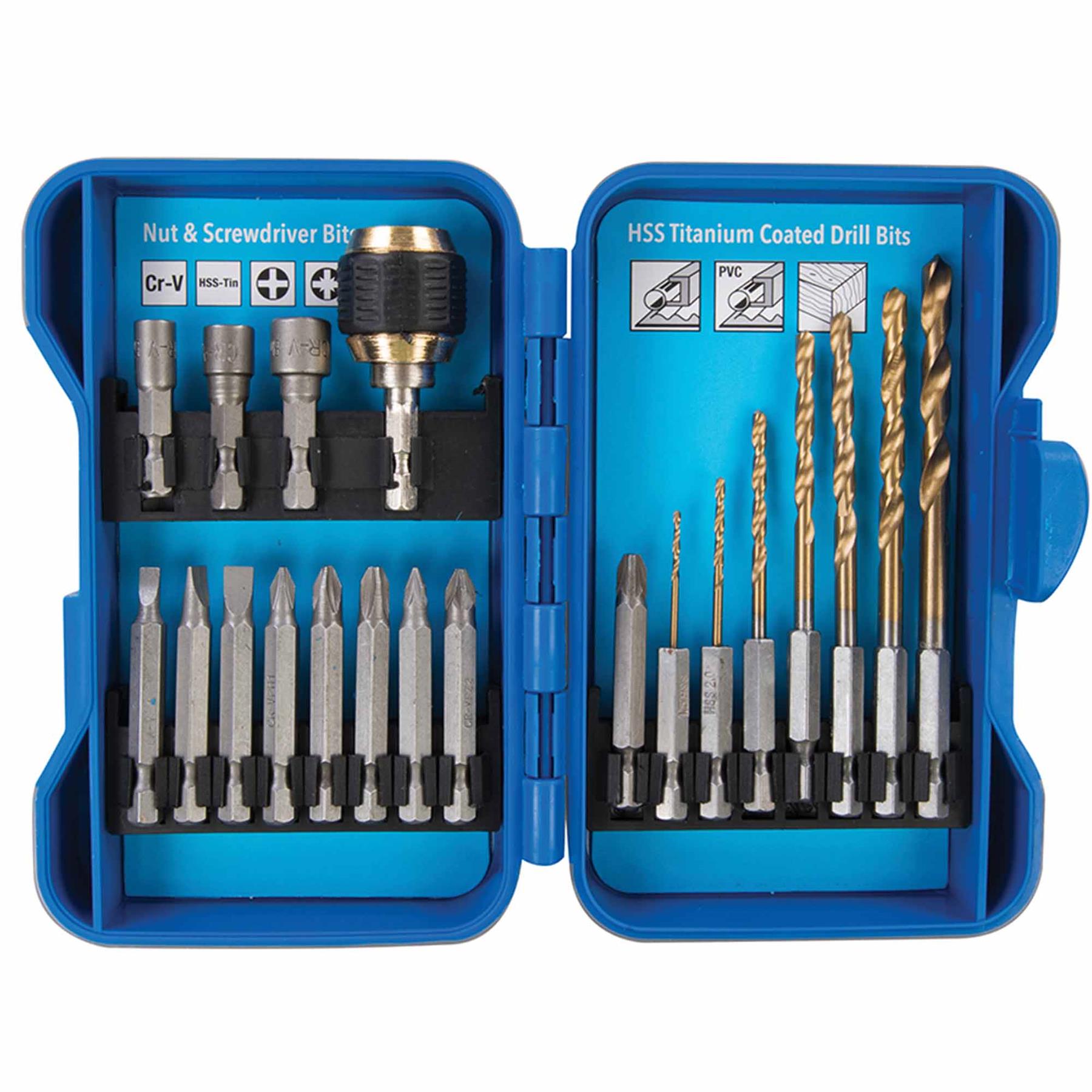 Quick Change Drilling & Driving Set With Handy Soft-Grip Storage Case 20Pc