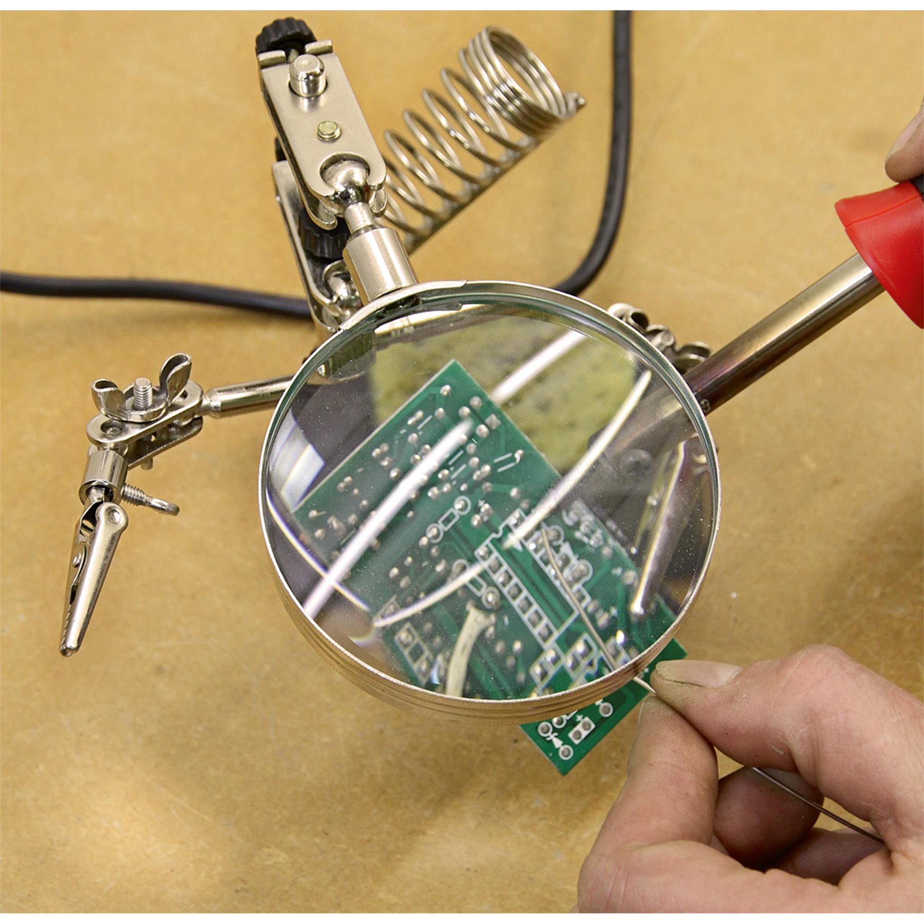 Sealey Mini Robot Soldering Stand with Magnifier & Iron Holder