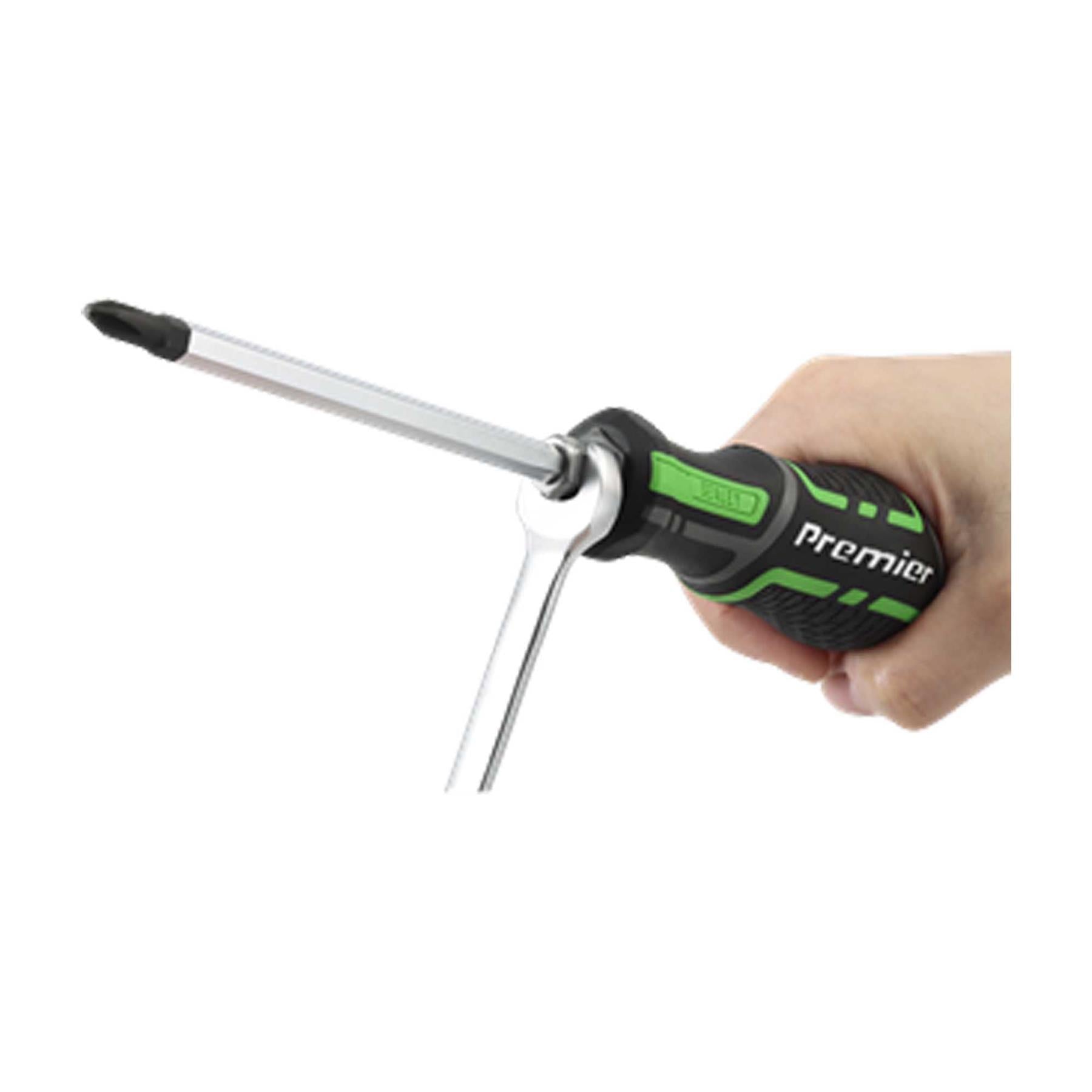 Sealey Hammer-Thru Screwdriver Set Hi-Vis Green 9pc