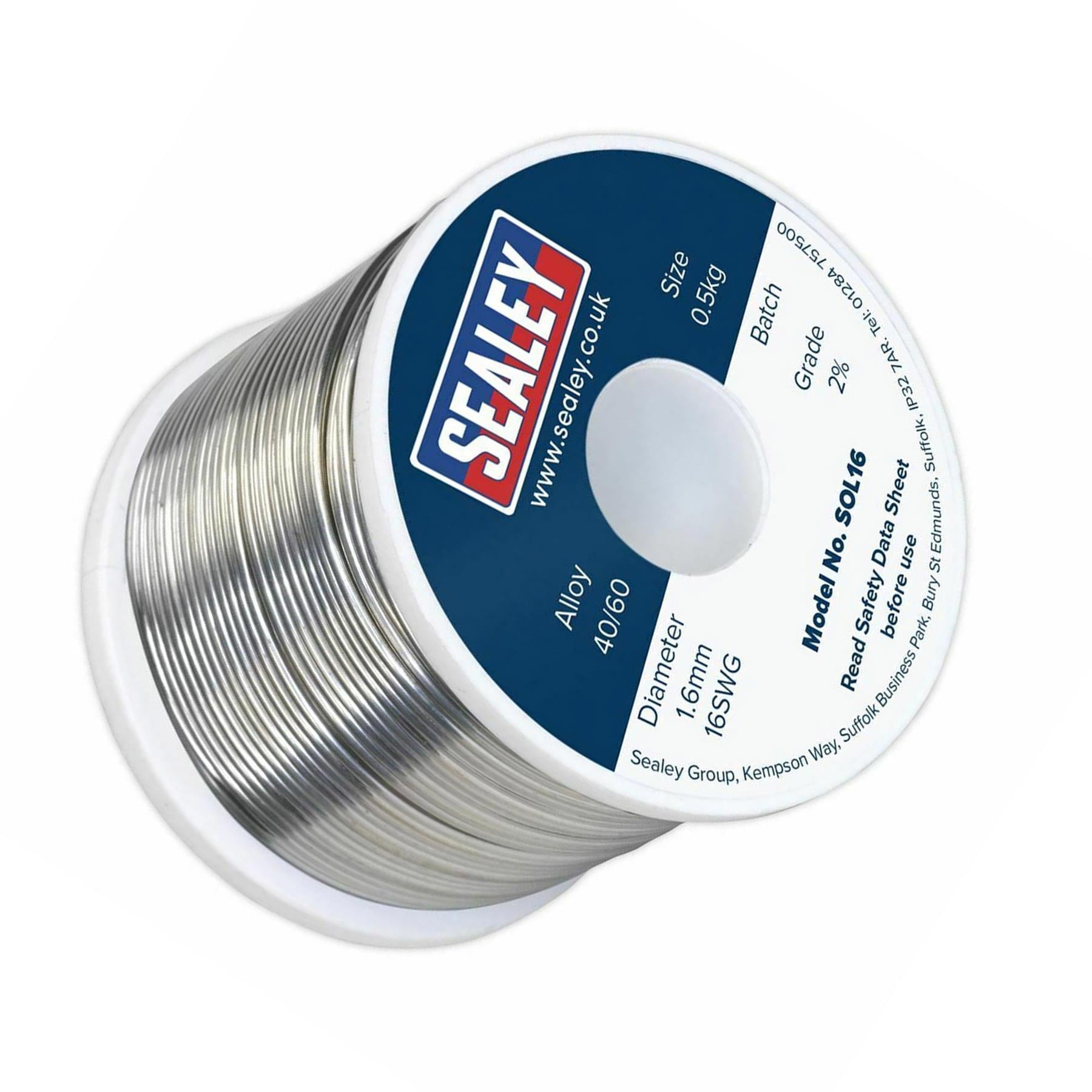 Sealey Solder Wire Quick Flow 1.6mm/16SWG 40/60 0.5kg Reel