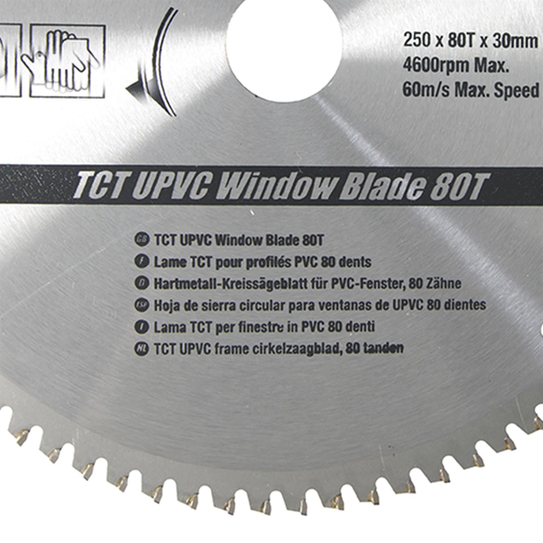 TCT Upvc Window Chop Mitre Saw Blade 80T 250 X 30mm Rings 25 20 16 mm Alloy