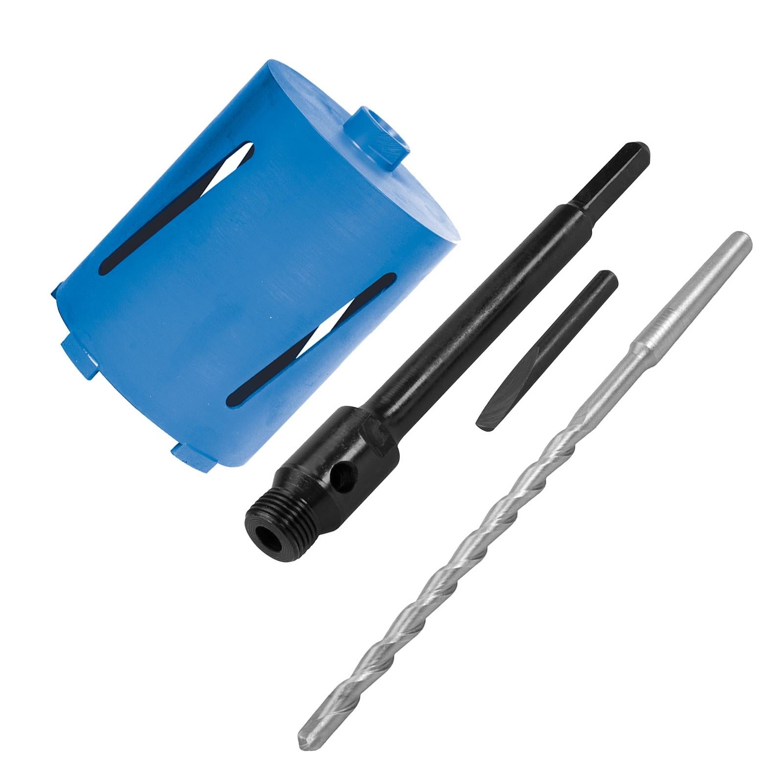 New 127mm X 150mm Diamond Core Hole Saw With Hex Arbor & Pilot Hole Drill Brick