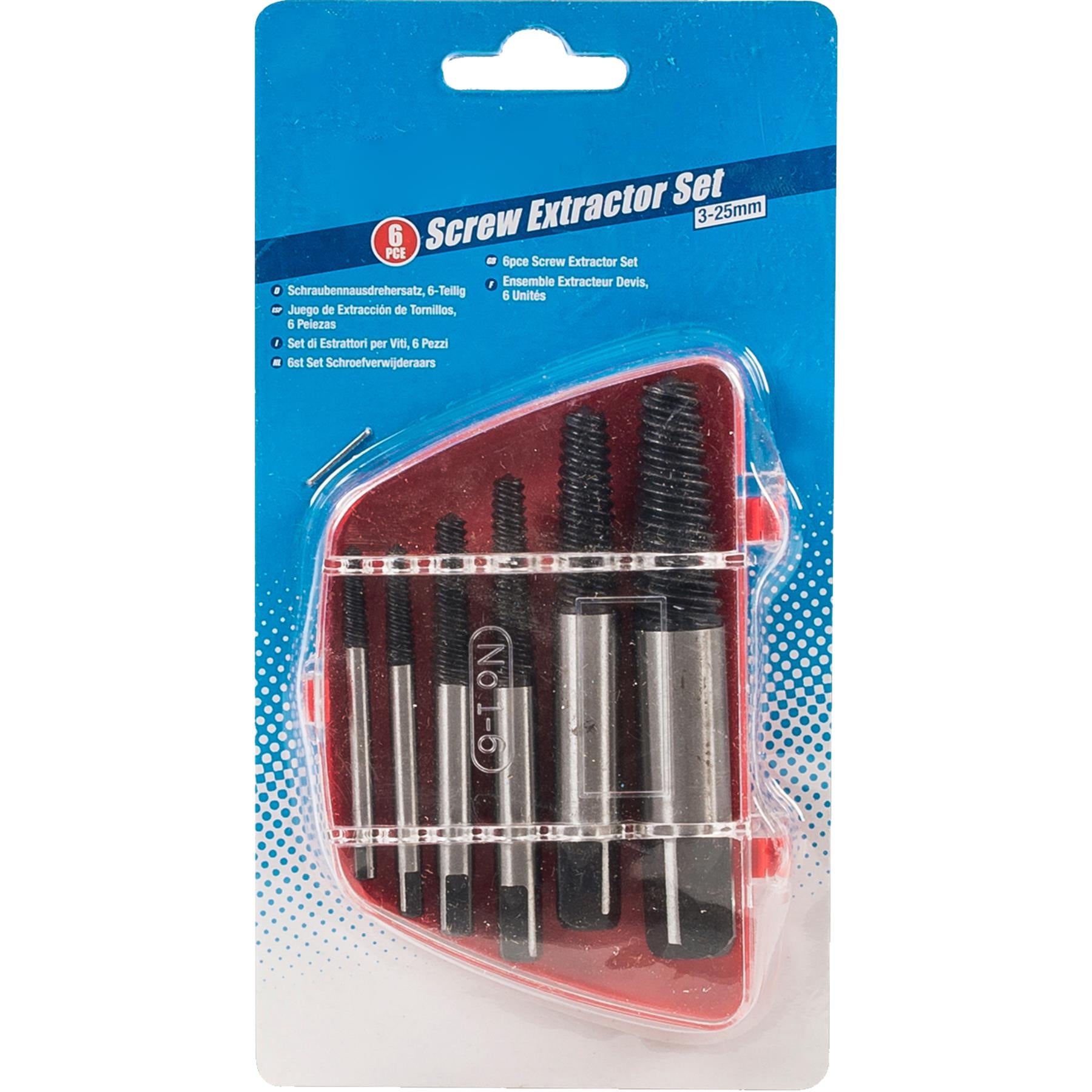 6Pce Screw Extractor Set 3mm - 25mm Removes Damaged Bolts And Screws New