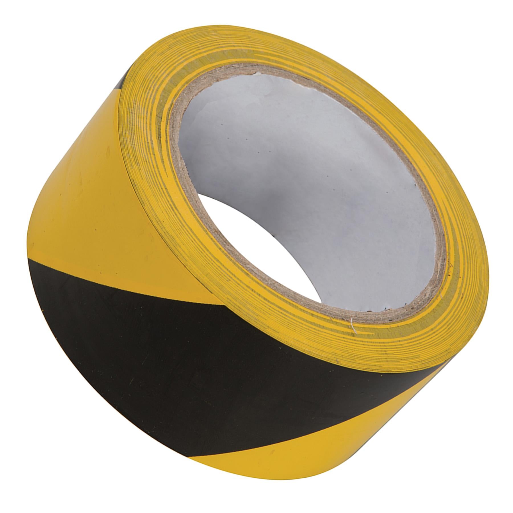 Hazard Tape 50mm X 33M Black/Yellow Pvc Carrier & Rubber Adhesive Solvent Resist