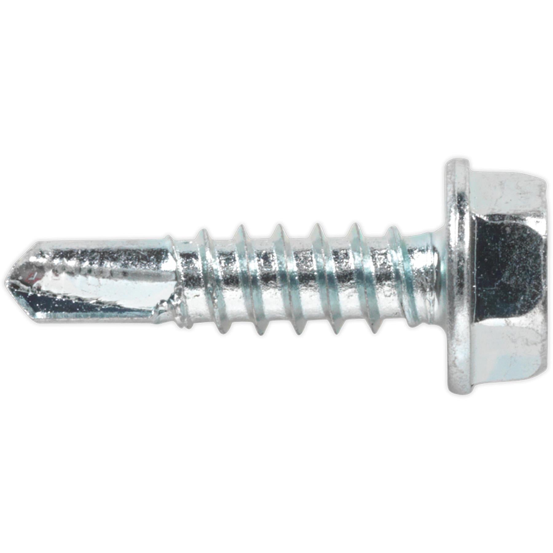 Sealey Self Drilling Screw 4.8 x 19mm Hex Head Zinc Pack of 100