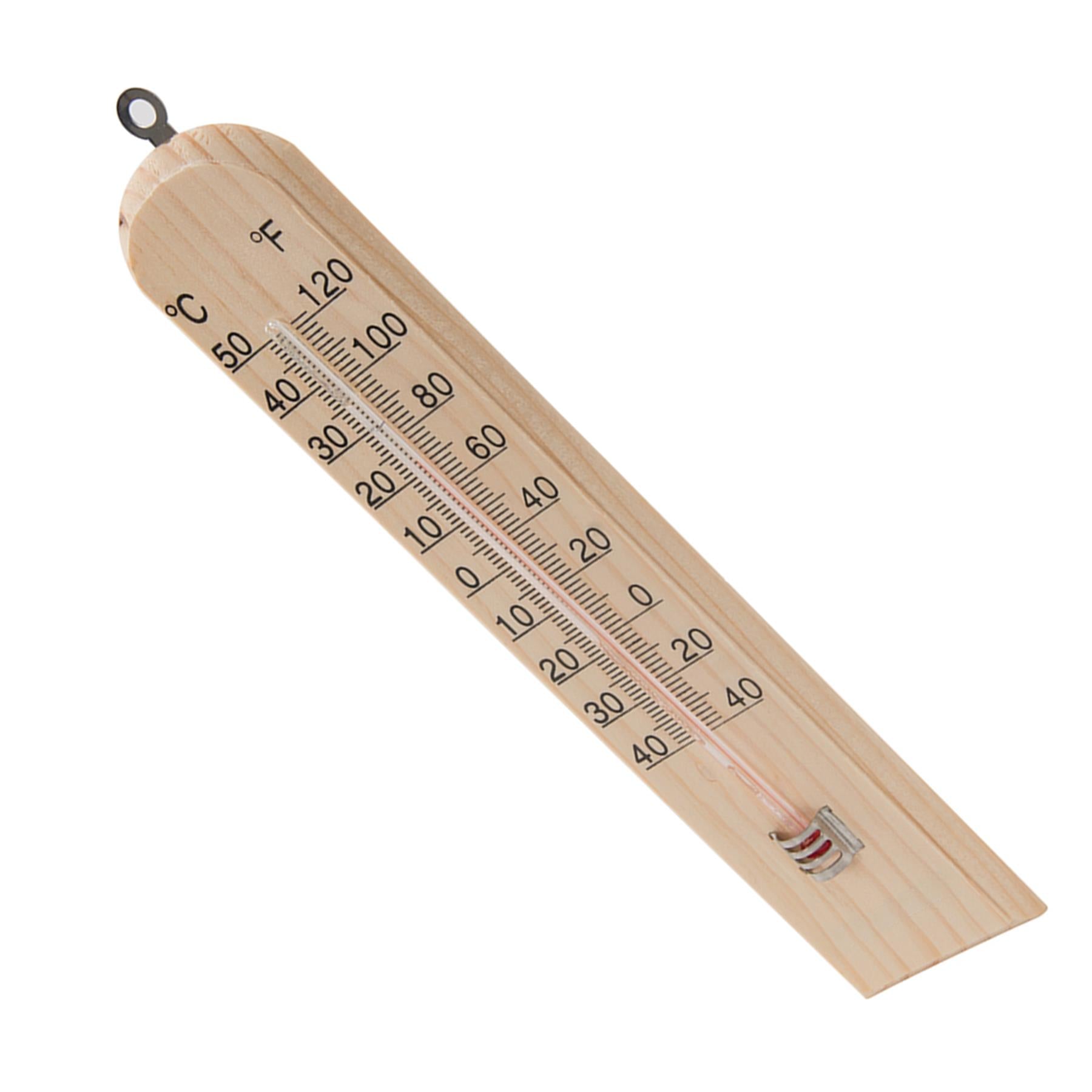 Wooden Thermometer -40° To °C Celsius And Fahrenheit Temperature Scale