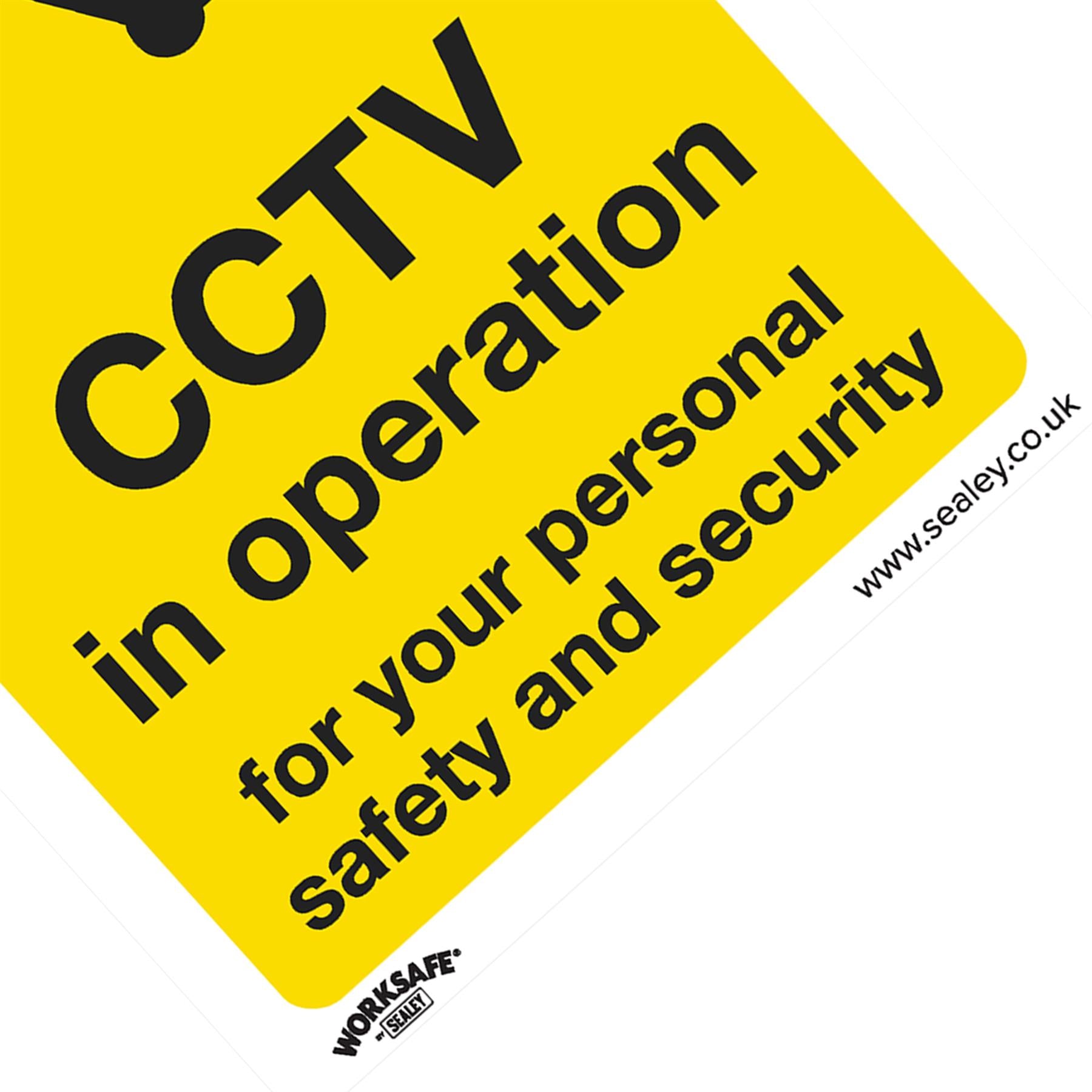 Sealey Safety Sign - CCTV - Self-Adhesive Vinyl - Pack of 10