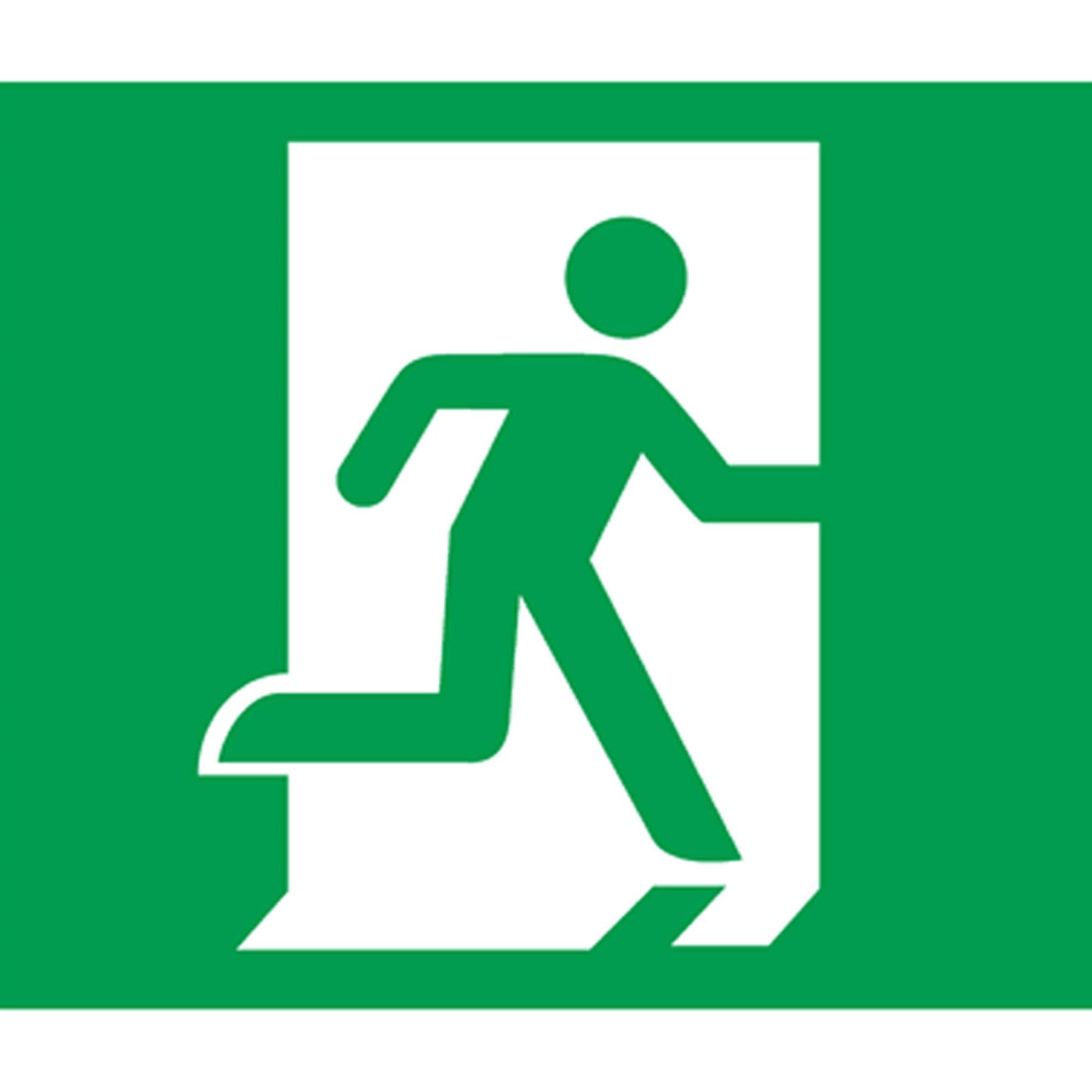 Sealey Safety Sign - Fire Exit (Down Right) - Rigid Plas - Pk of 10