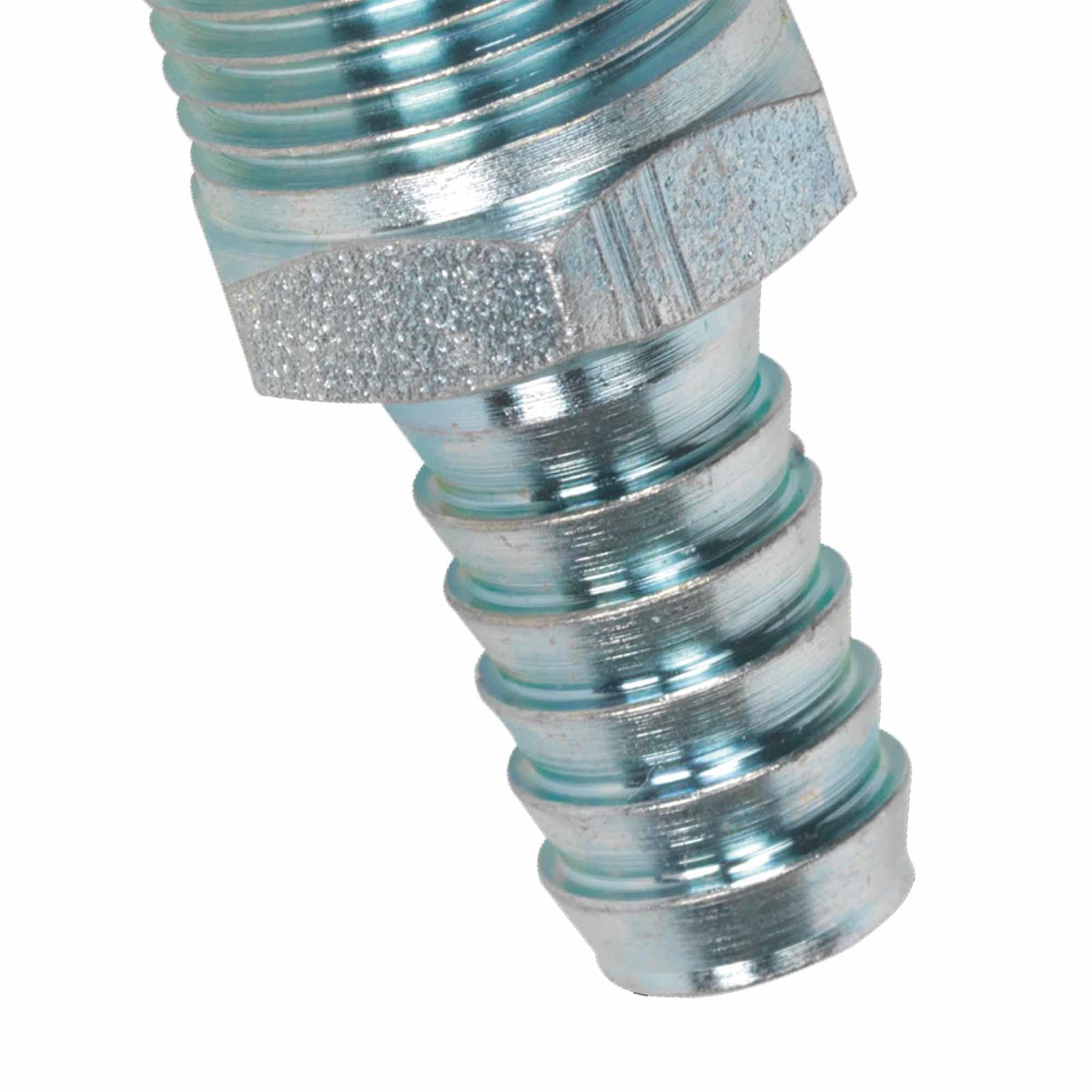 Screwed Tailpiece Male 3/8"BSPT - 3/8" Hose Pack of 5. Sealey