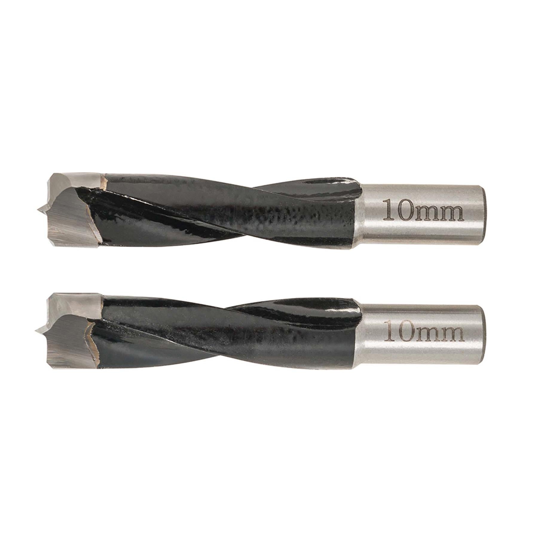 Dowel Jointer Bits 2Pk 10mm 710W Dowelling Jointer Twin-Fluted Hard Steel Shank