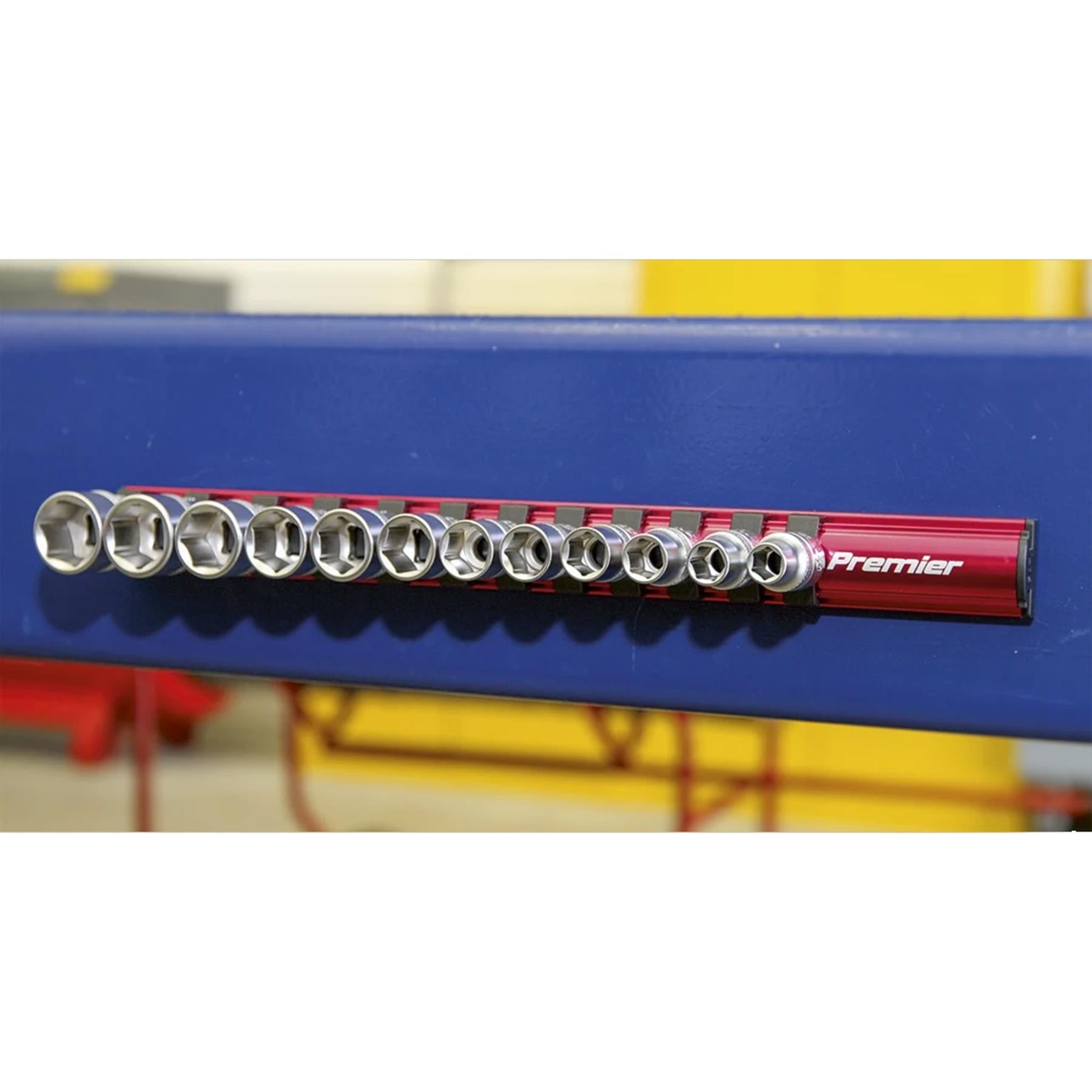 Sealey Socket Retaining Rail Magnetic 3/8"Sq Drive 12 Clips