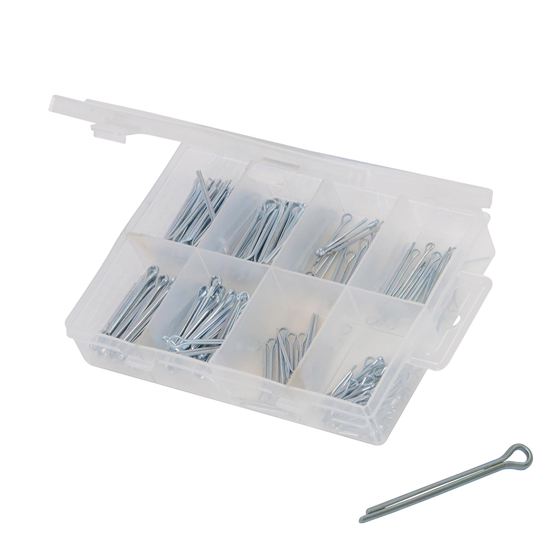 175Pce Split Pins Assortment Pack Zinc-Plated For Corrosion Resistance