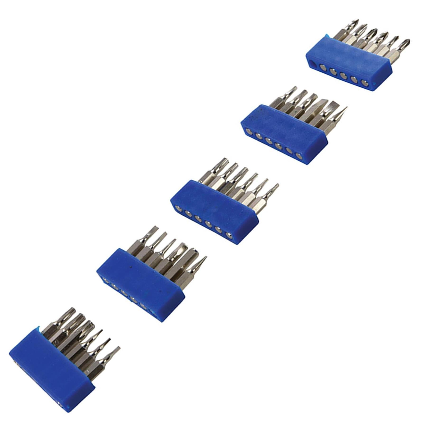 31Pce Precision Screwdriver Bit Set Soft-Grip Driver Handle & Plastic Carry Case