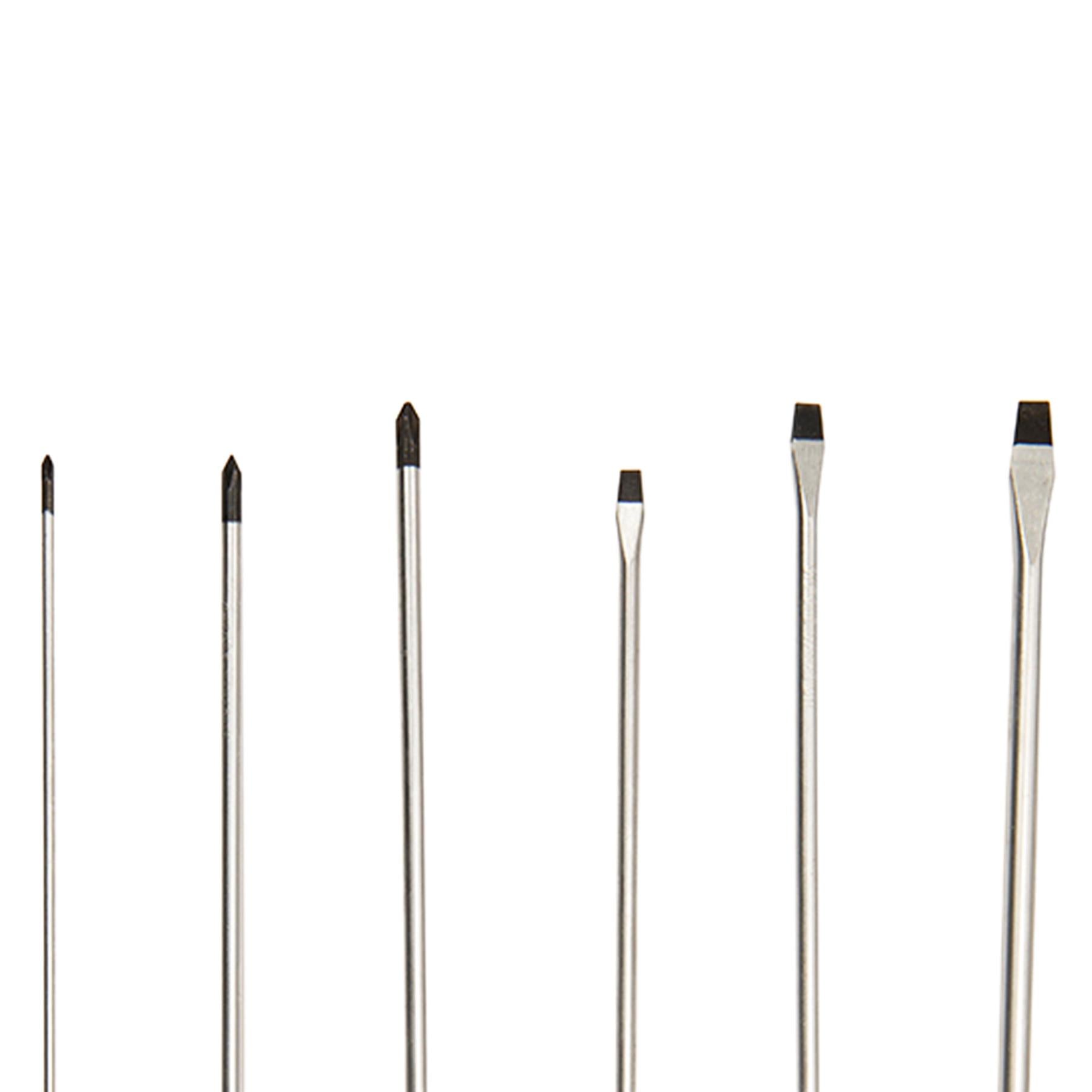 6Pce Extra-Long Screwdriver Set Chrome Vanadium Hardened & Tempered Blade
