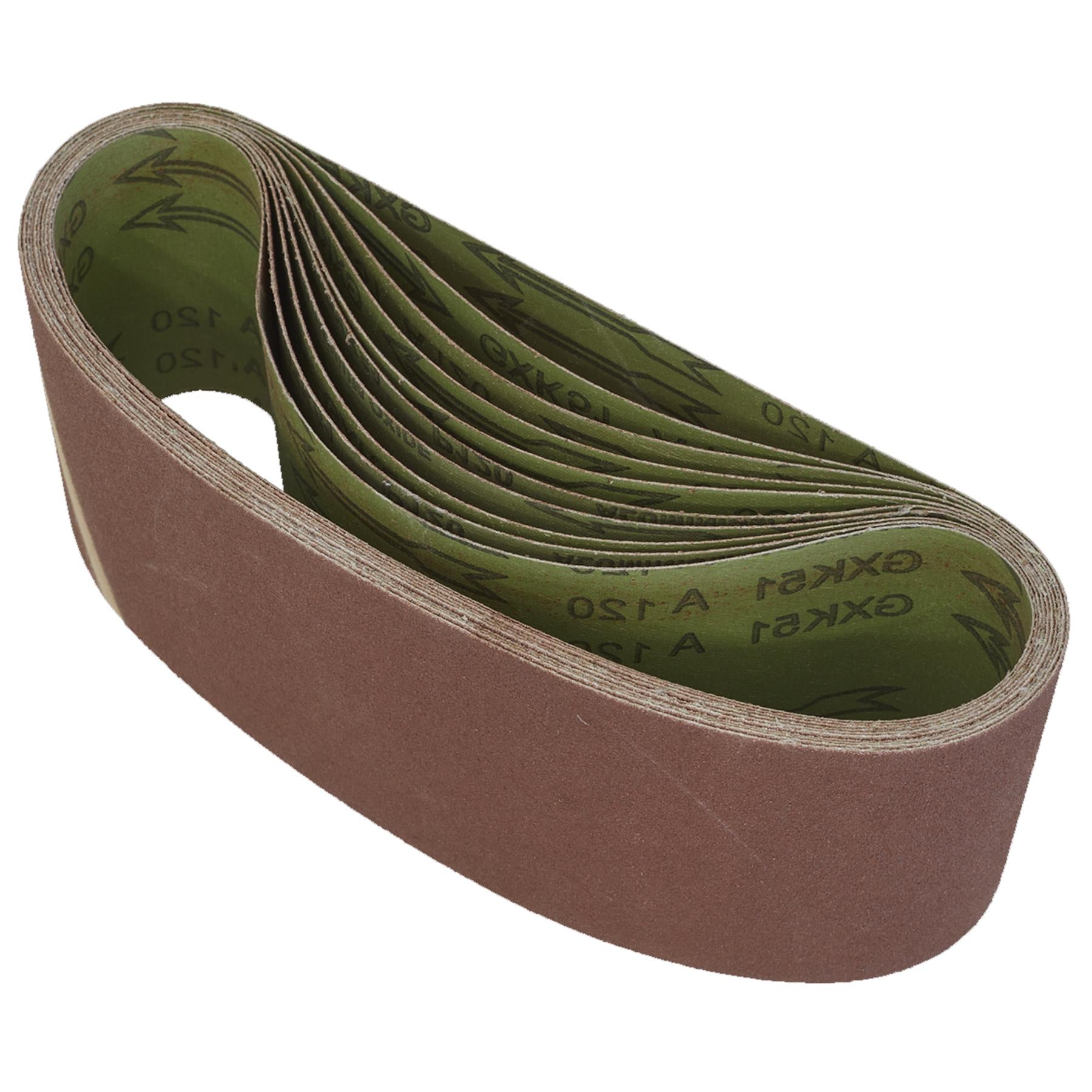 Sanding Belt 100 x 610mm 120 Grit - Pack of 10 - WSB61120 Sealey