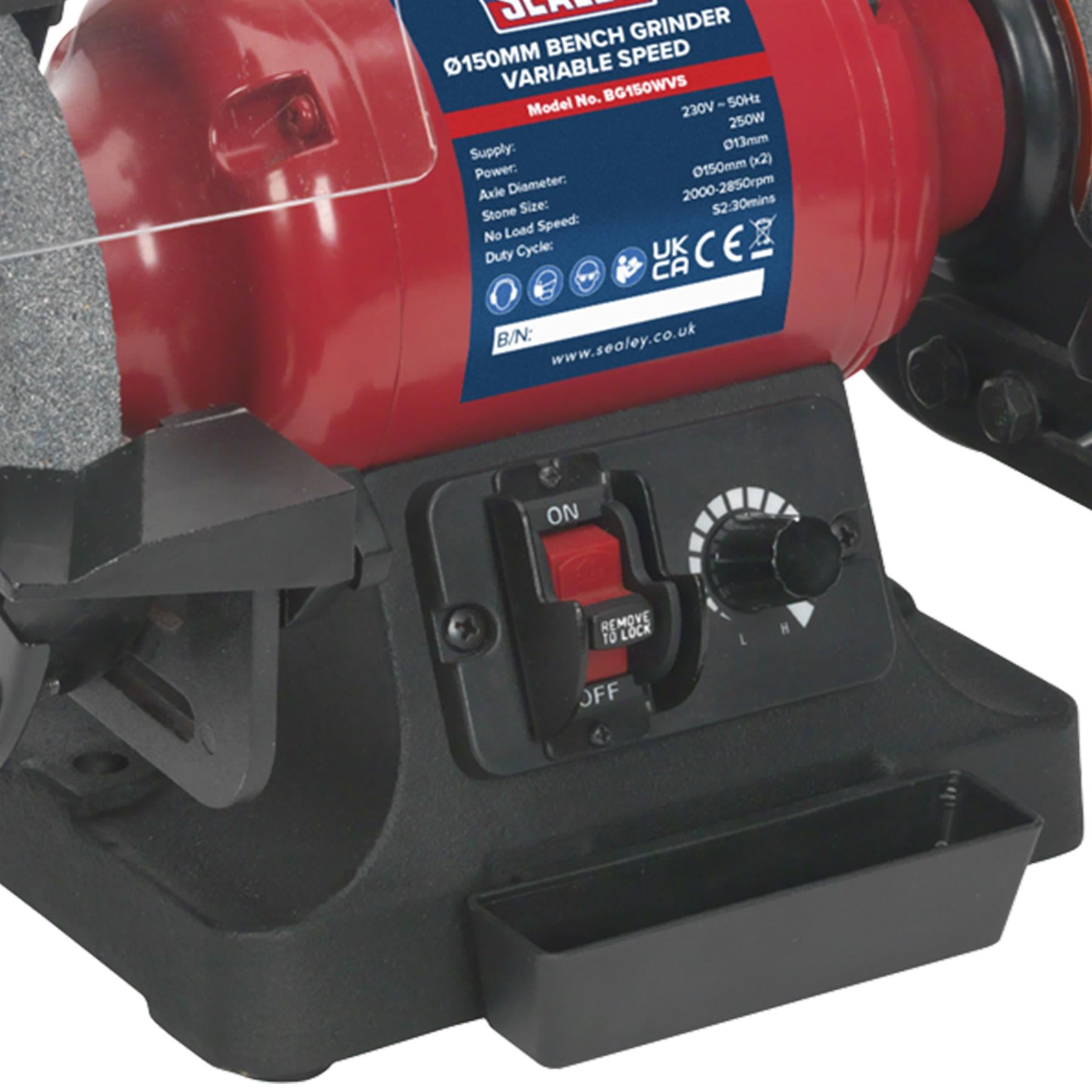 Sealey Bench Grinder 150mm Variable Speed Garage Workshop DIY
