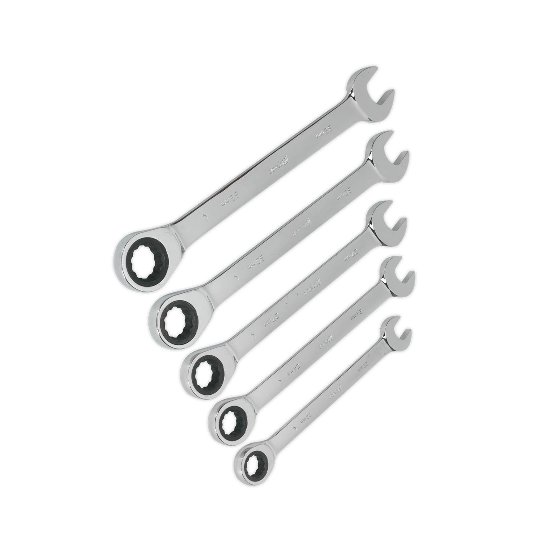 Sealey Combination Ratchet Spanner Set 5pc Metric