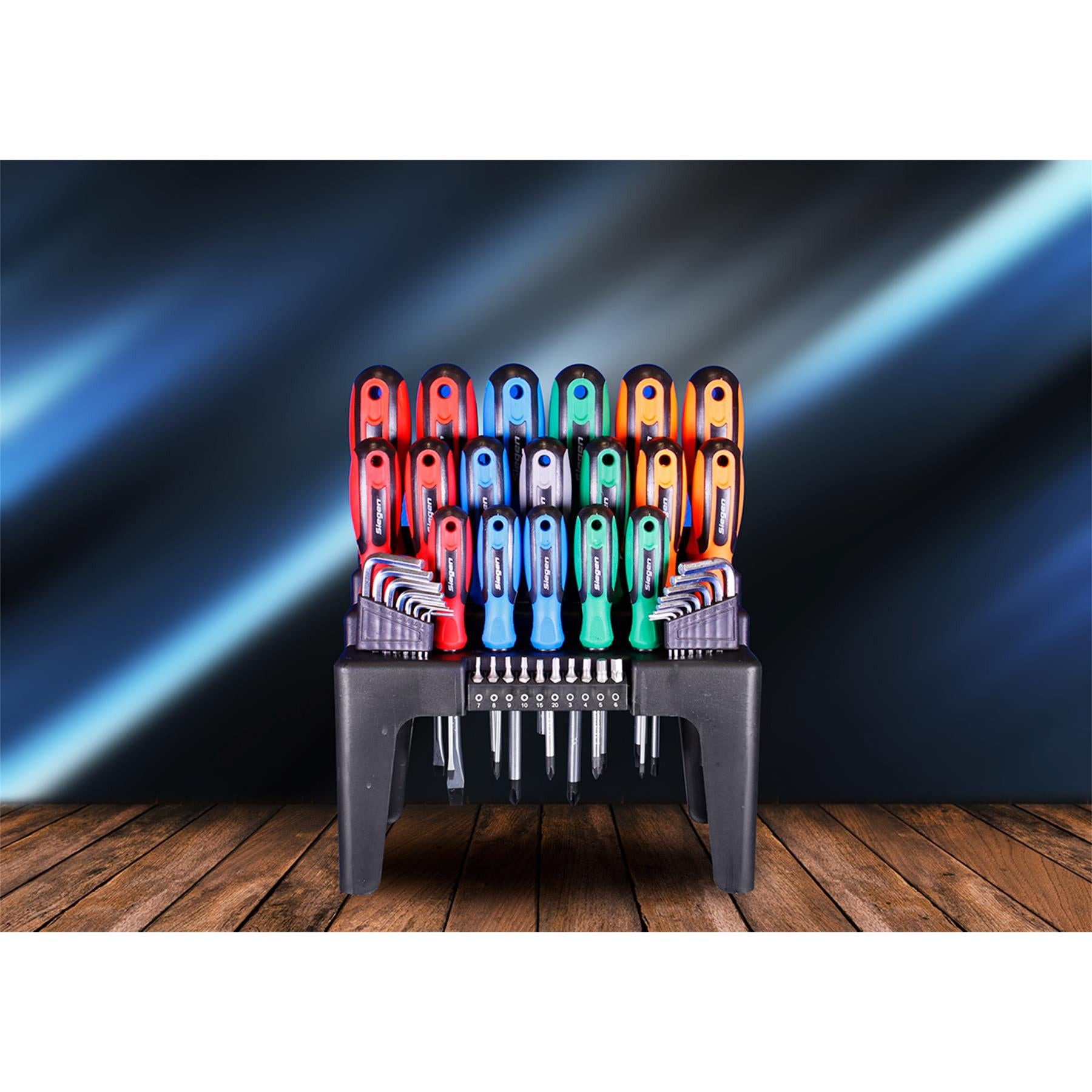 Sealey Screwdriver Hex Key & Bit Tool Set - 44 Pieces - For Light Trade/DIY Use