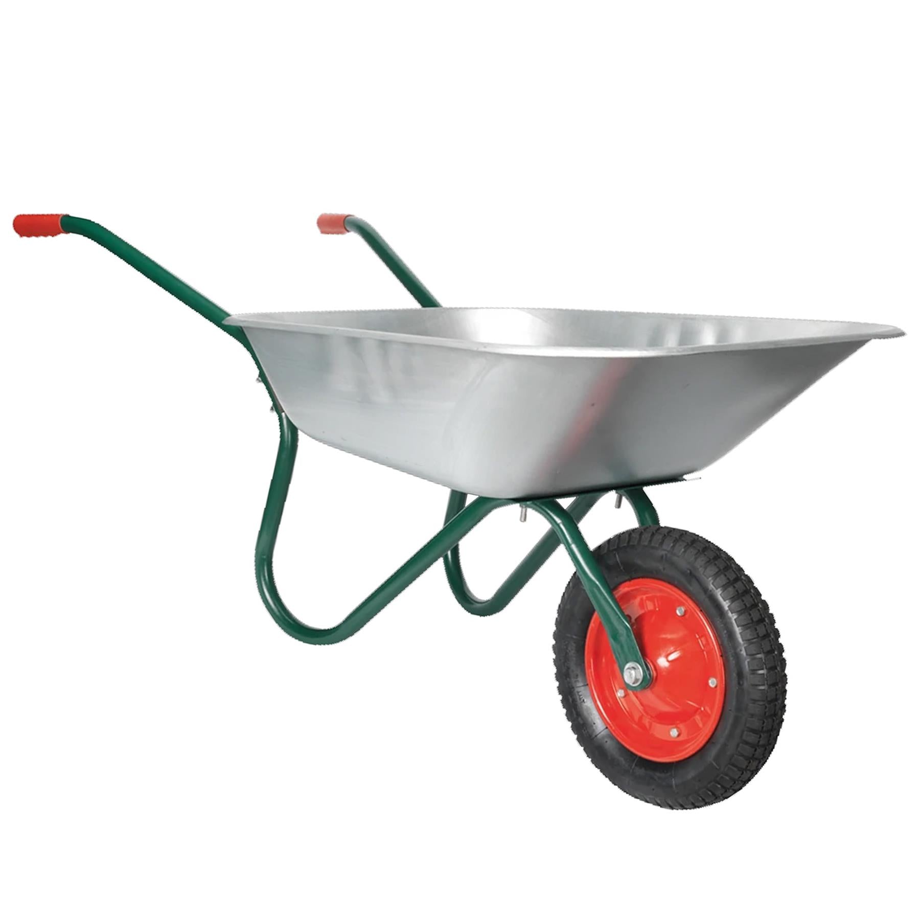 Wheelbarrow 65L Galvanized. Our wheelbarrows use air filled pneumatic tyres Sealey