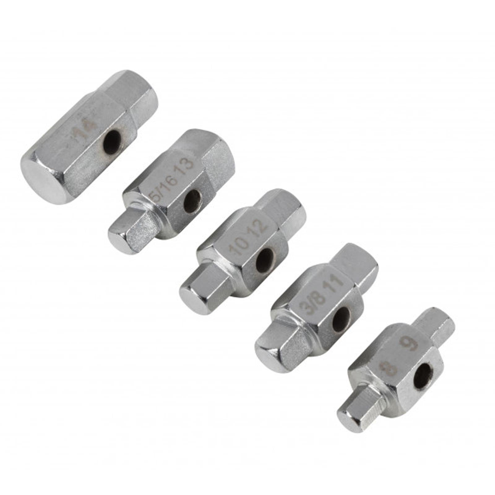 BlueSpot 5pc Double Sided Oil Sump Drain Plug Axle Gearbox Tool Key Socket Set